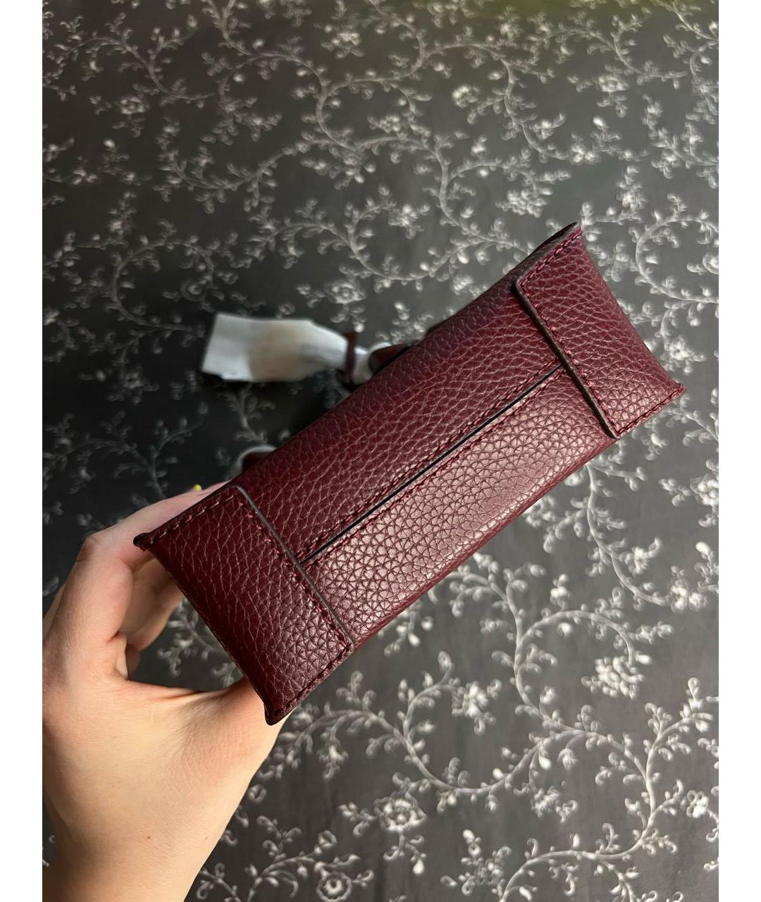 MICHAEL KORS Бордовая кожаная сумка с короткими ручками, фото 7