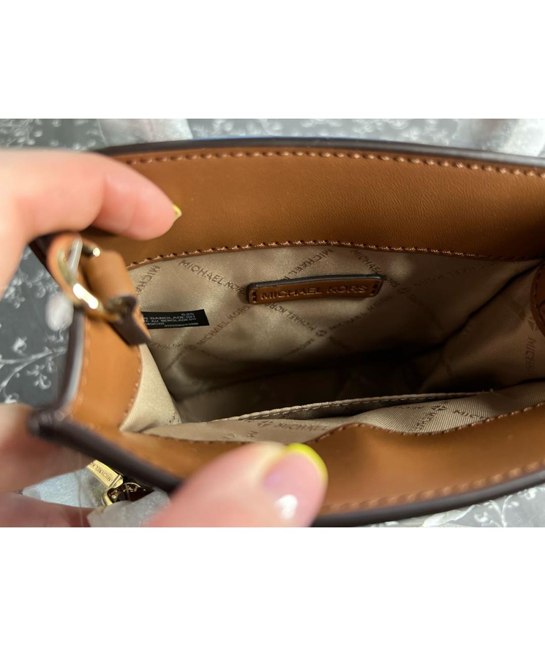 MICHAEL MICHAEL KORS Коричневая сумка с короткими ручками, фото 4