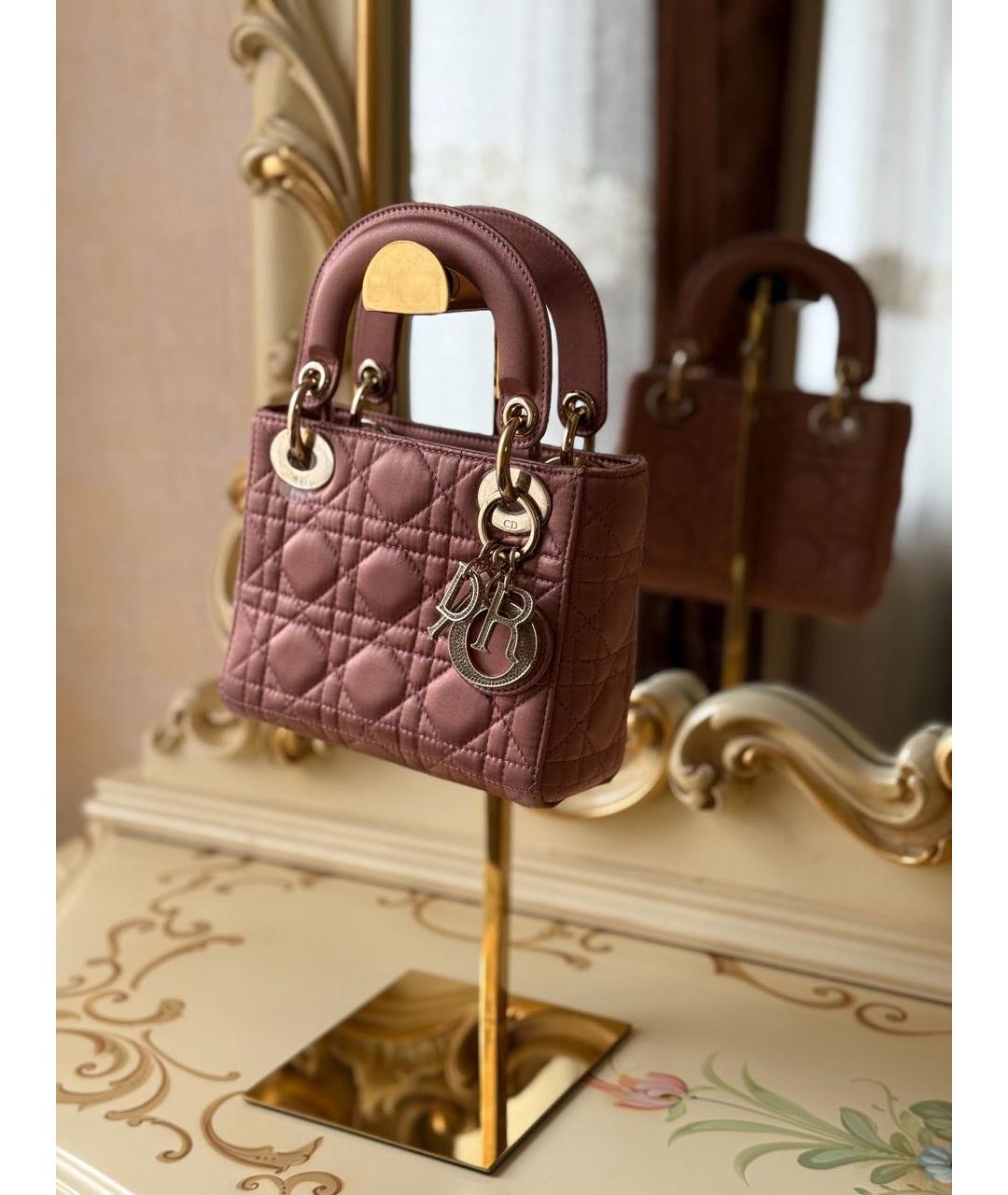 CHRISTIAN DIOR Розовая тканевая сумка с короткими ручками, фото 7