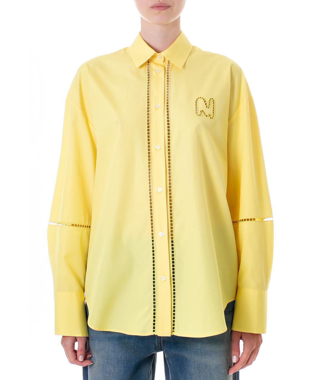 MSGM Желтая хлопковая рубашка, фото 2