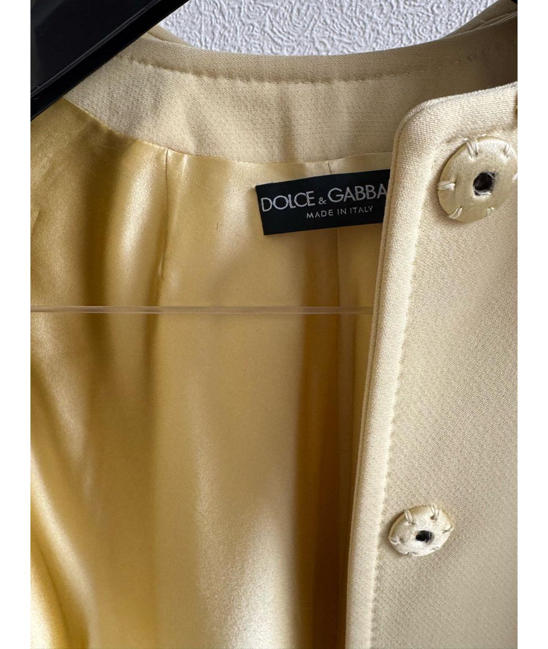 DOLCE&GABBANA Желтое шерстяное пальто, фото 4