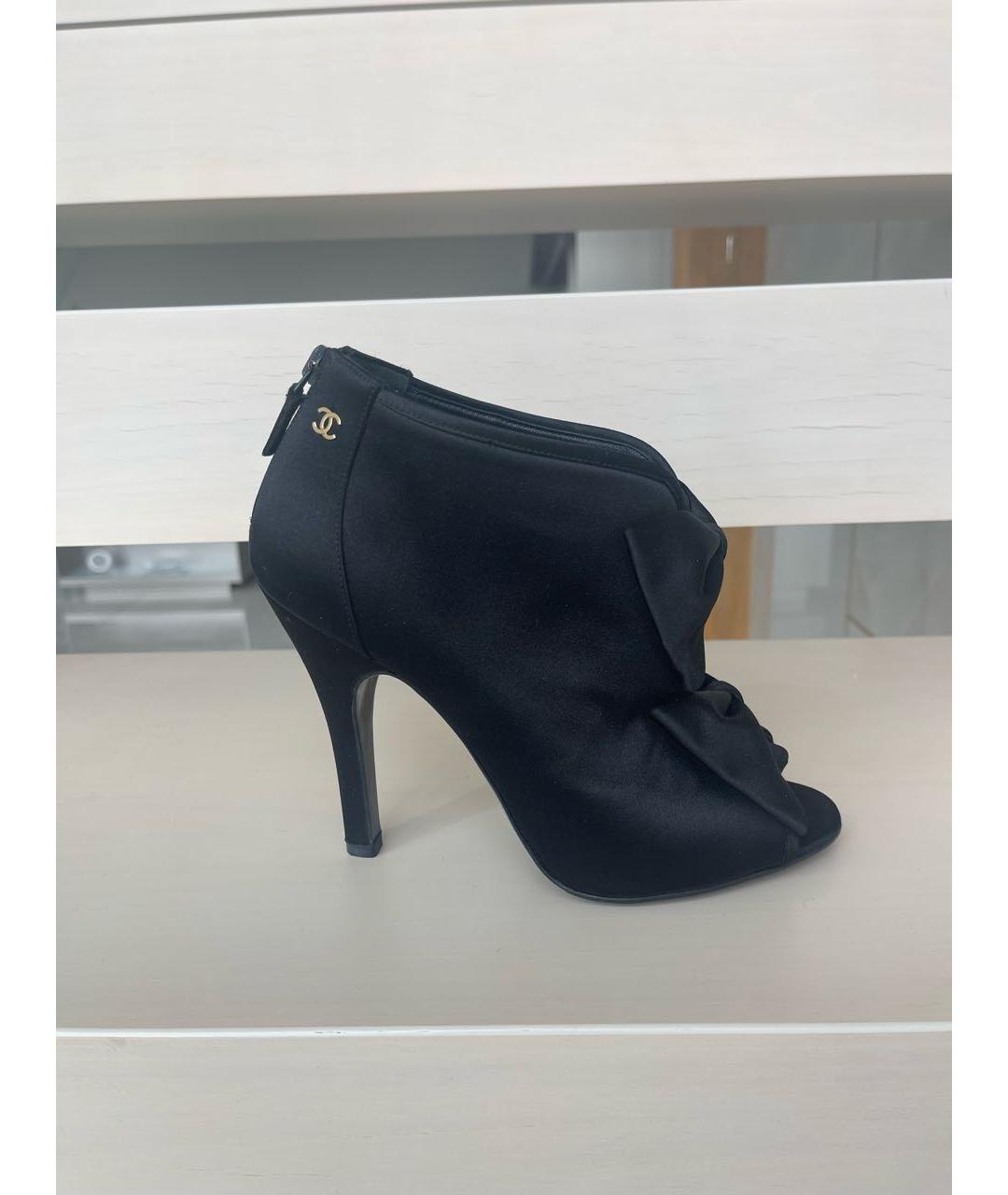 CHANEL Черные текстильные ботильоны, фото 9