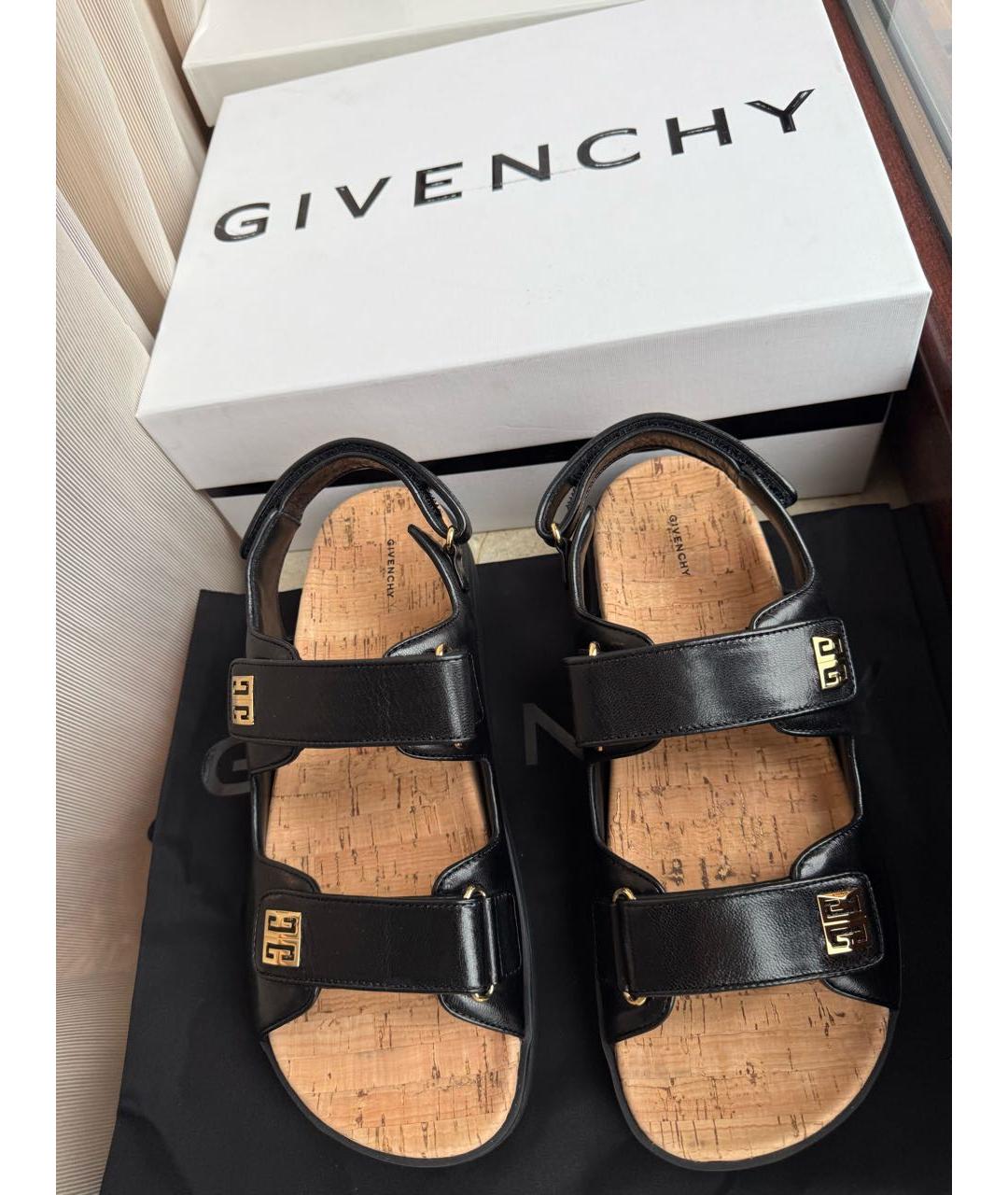 GIVENCHY Черные кожаные сандалии, фото 3
