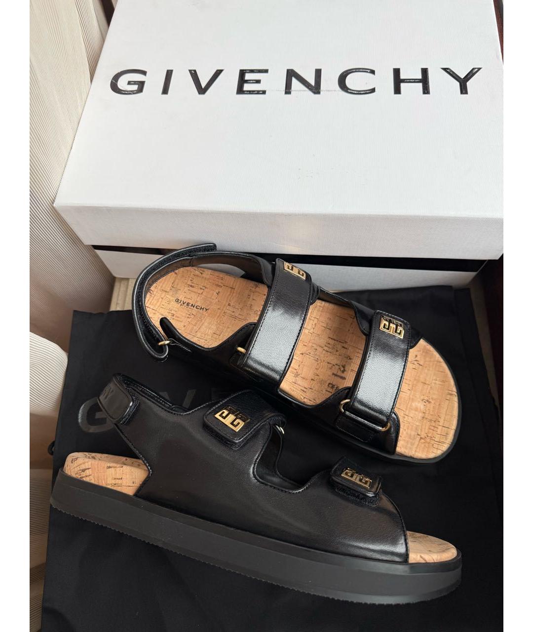 GIVENCHY Черные кожаные сандалии, фото 4