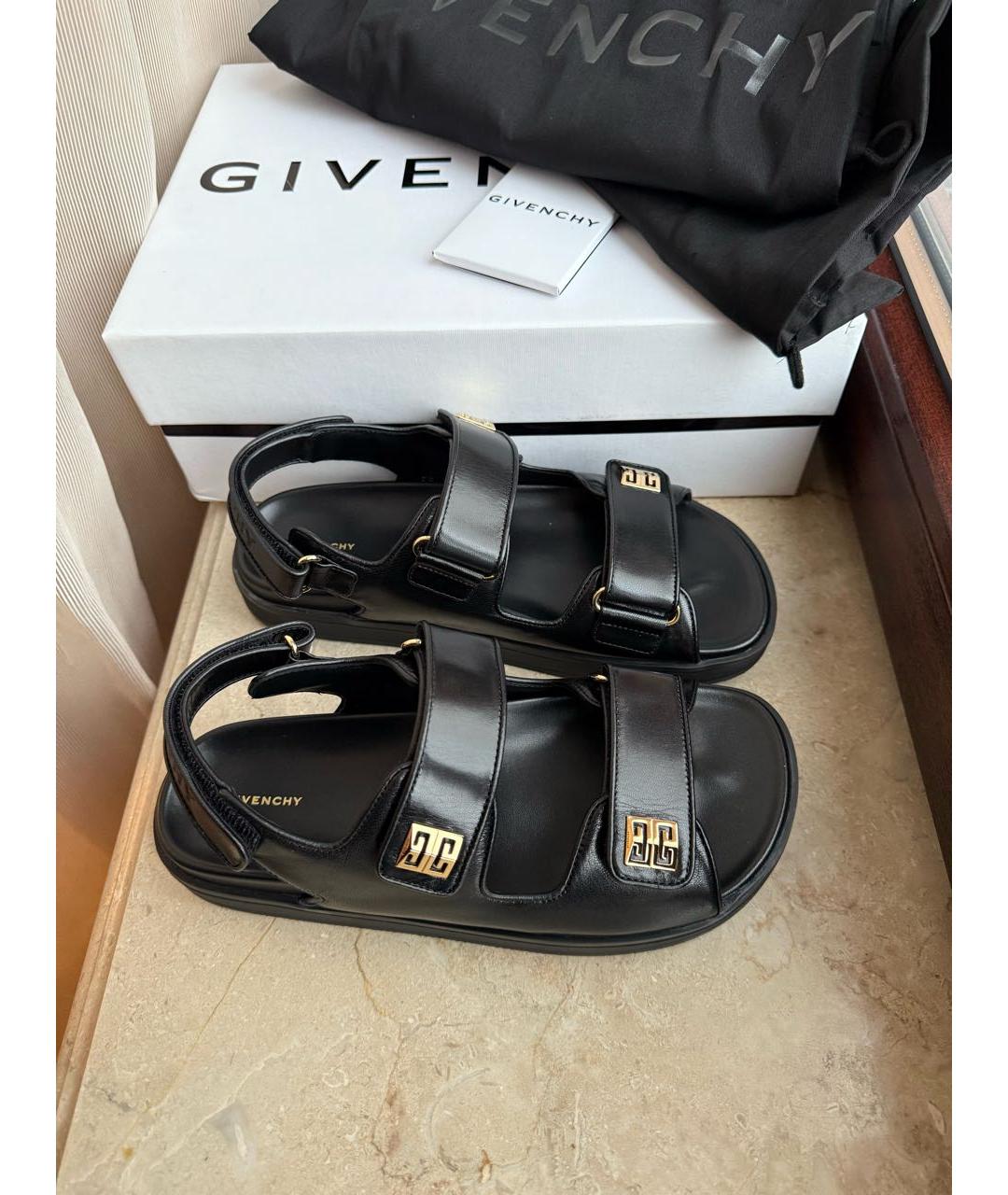 GIVENCHY Черные кожаные сандалии, фото 3