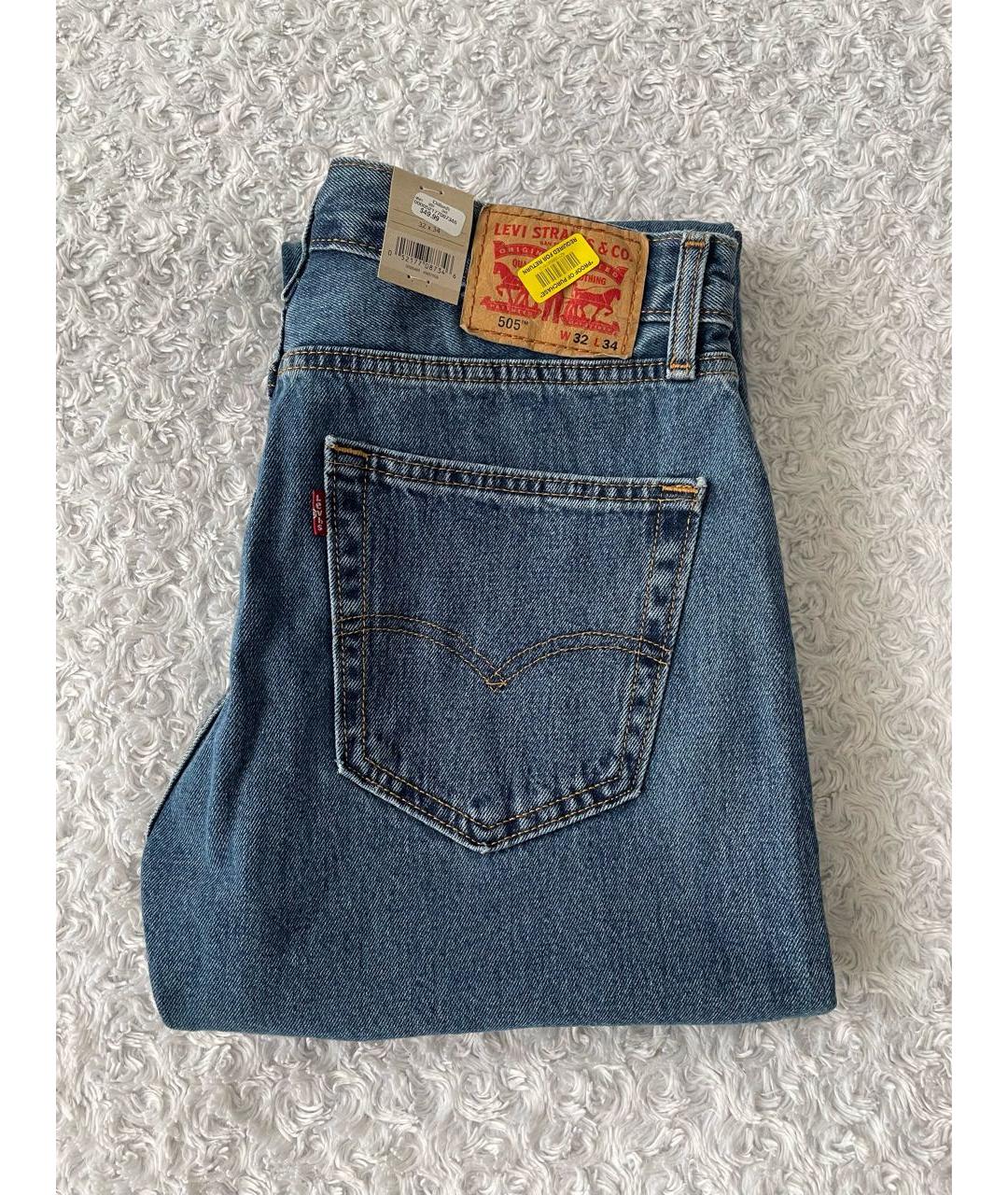 LEVI'S Темно-синие хлопковые джинсы, фото 5
