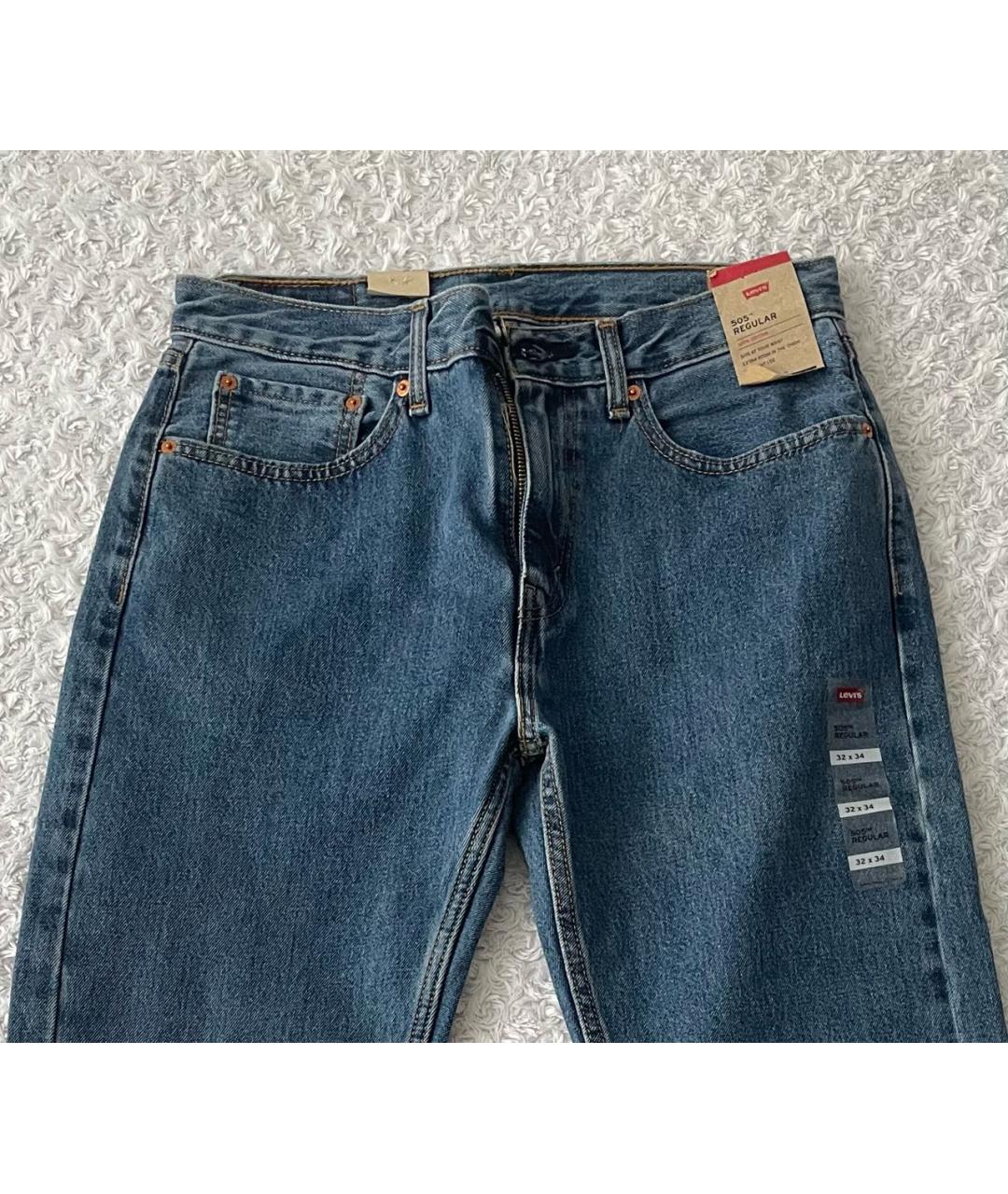 LEVI'S Темно-синие хлопковые джинсы, фото 3