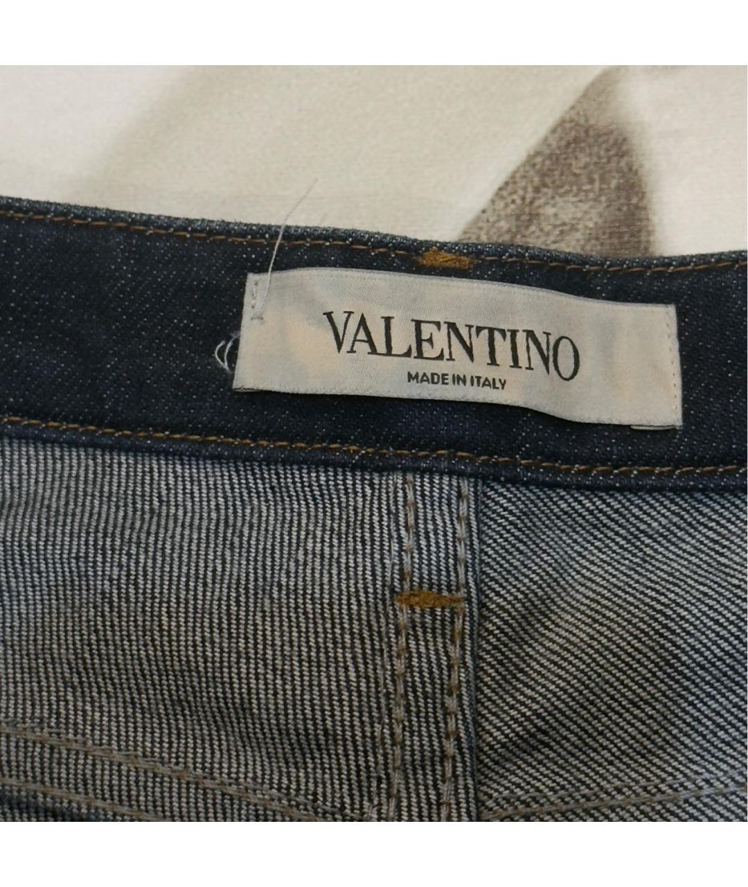 VALENTINO Темно-синие хлопко-эластановые джинсы слим, фото 2