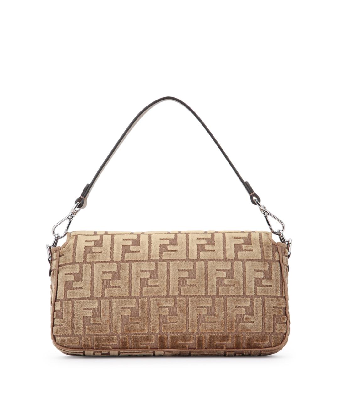 FENDI Коричневая жаккардовая сумка через плечо, фото 3