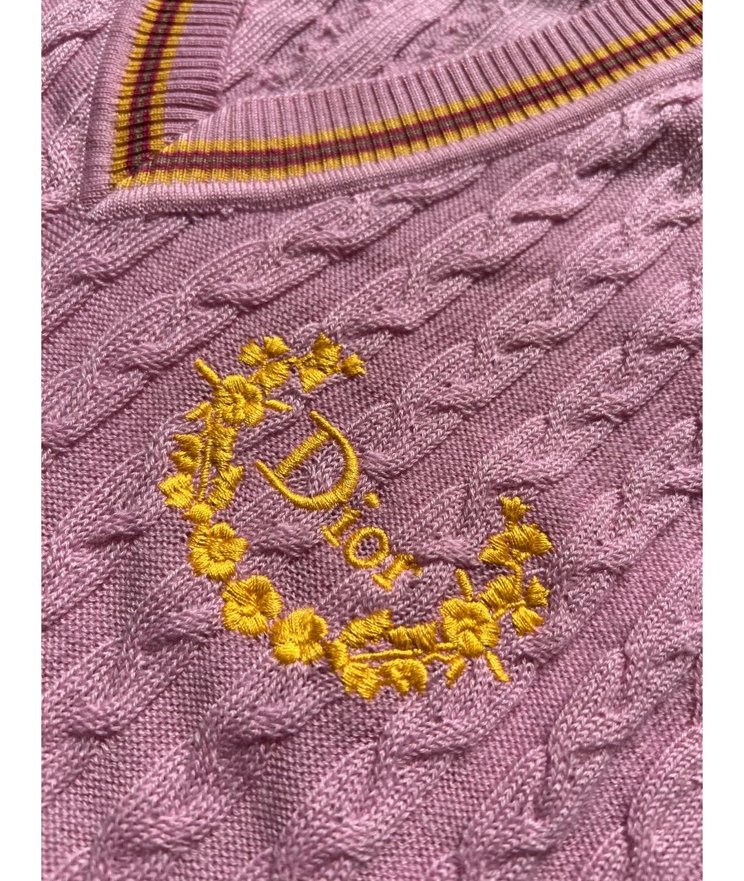 CHRISTIAN DIOR Розовая кашемировая жилетка, фото 3