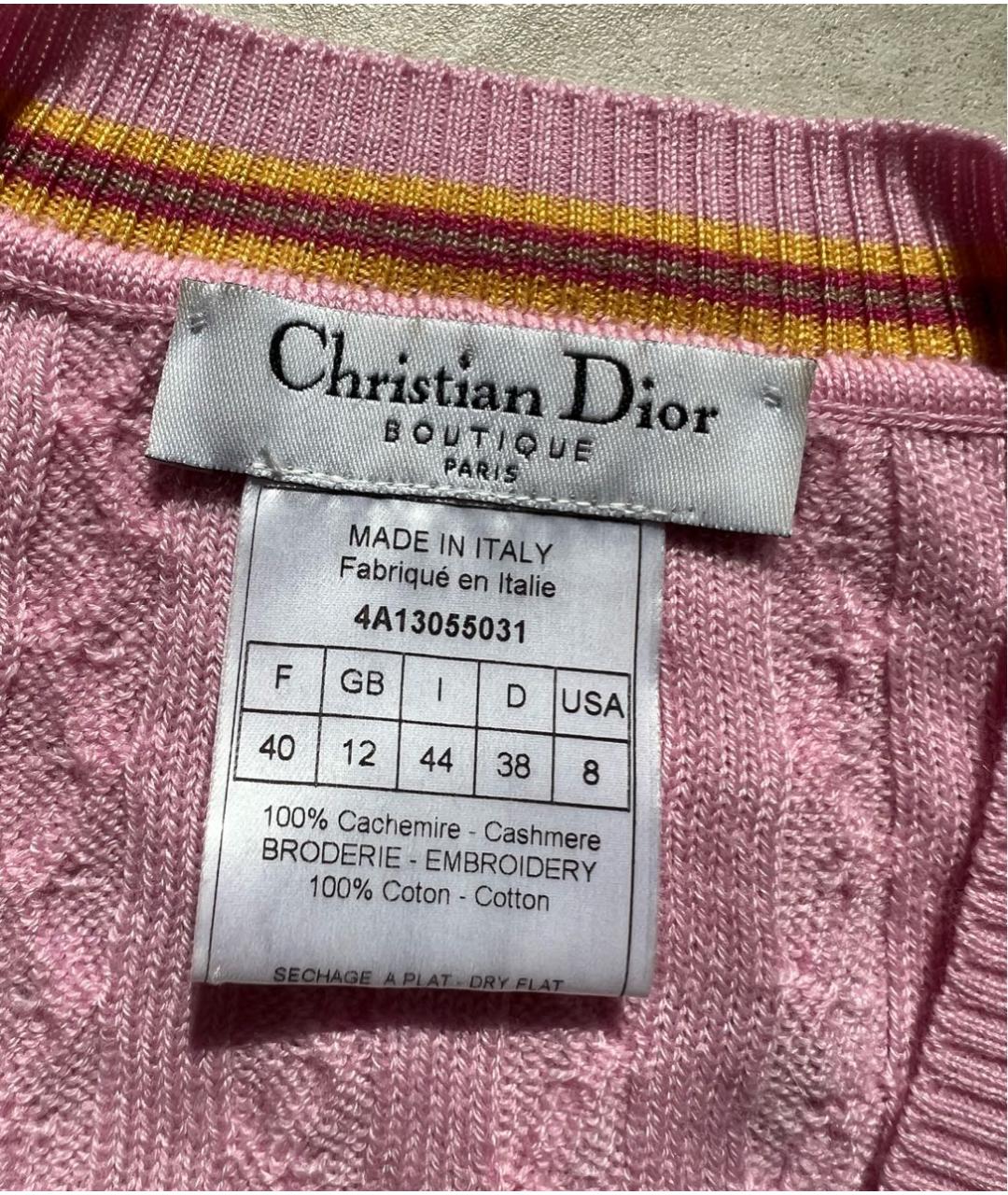 CHRISTIAN DIOR Розовая кашемировая жилетка, фото 4