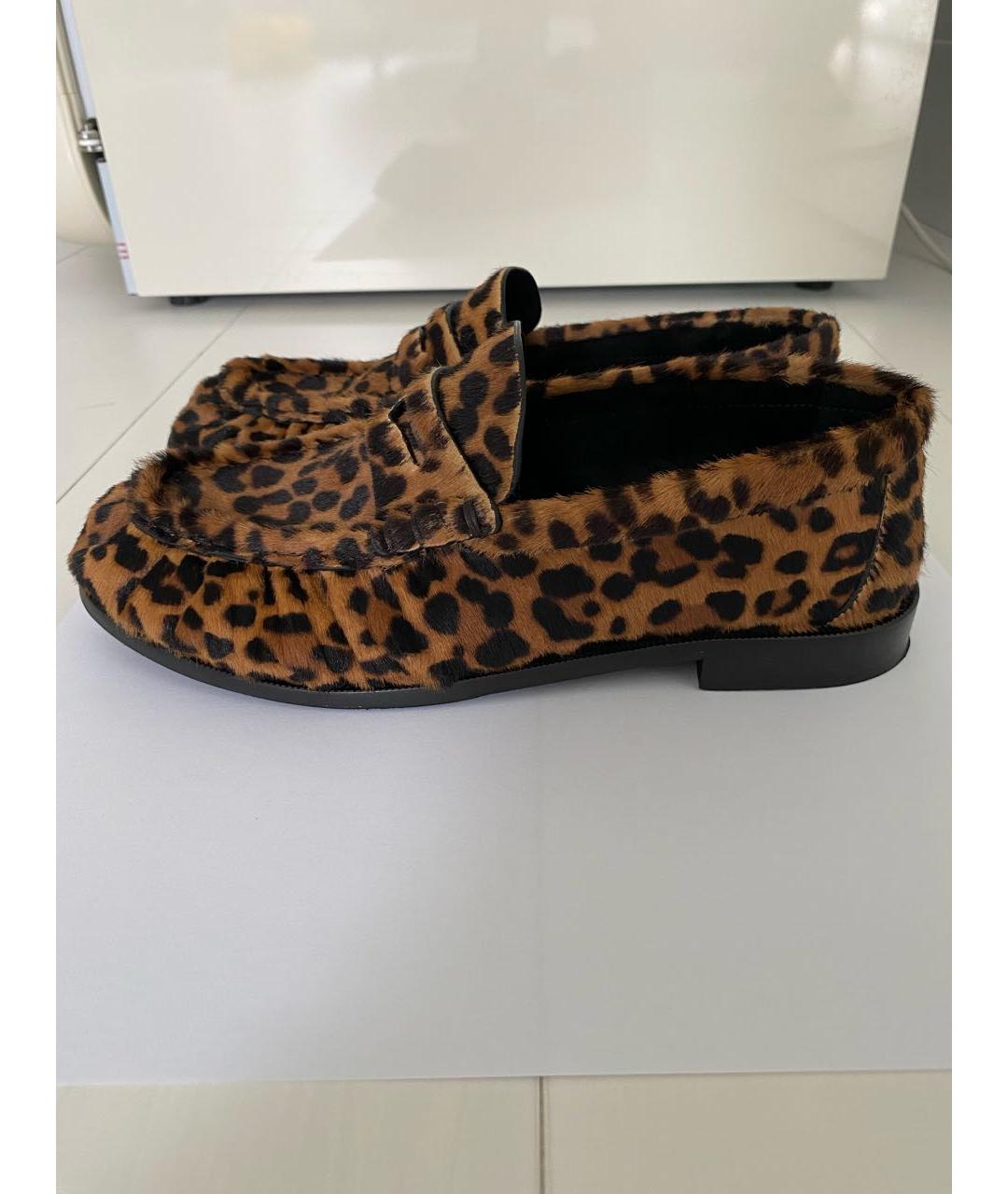 SAINT LAURENT Коричневые кожаные лоферы, фото 7