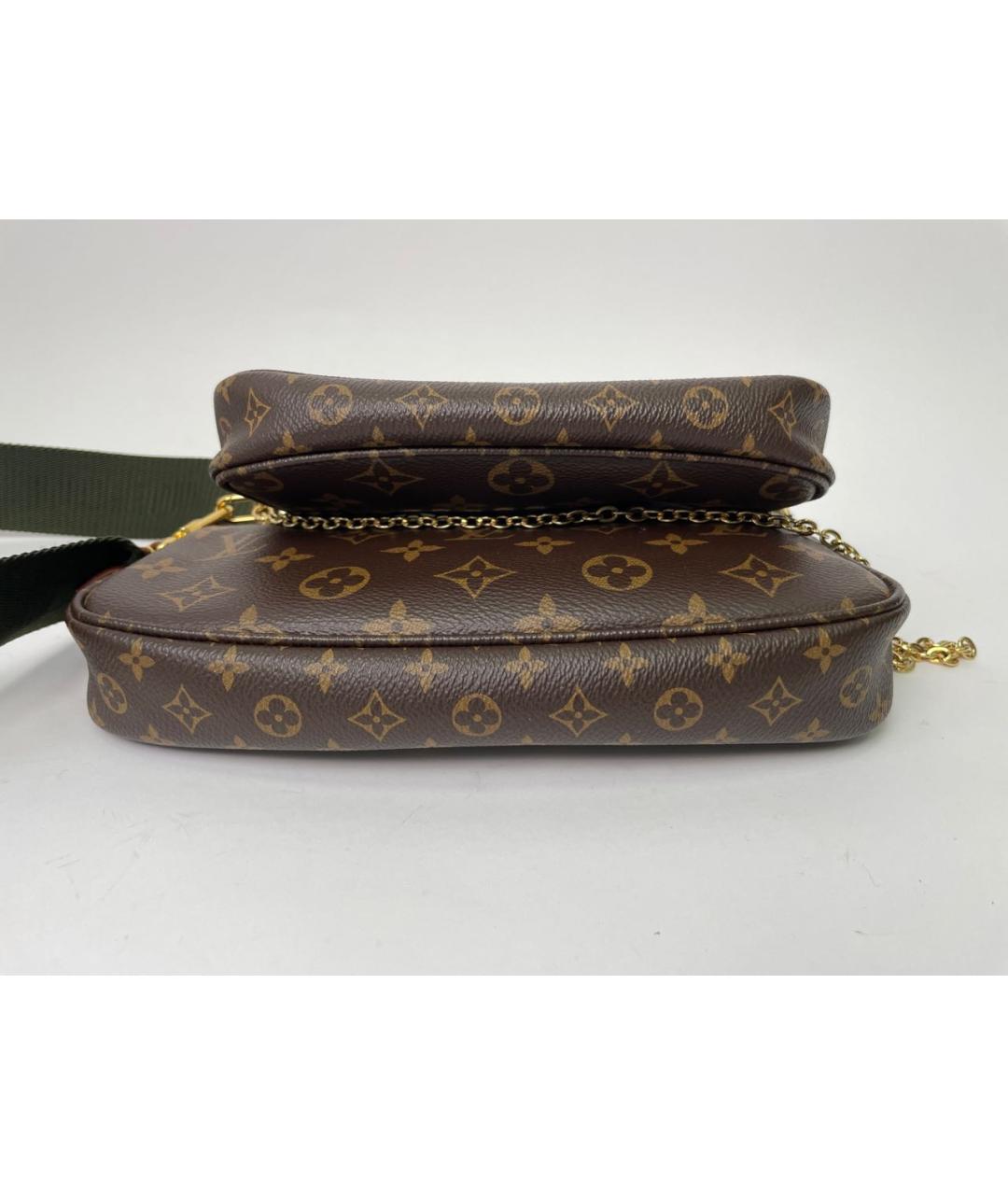 LOUIS VUITTON Коричневая кожаная сумка через плечо, фото 7