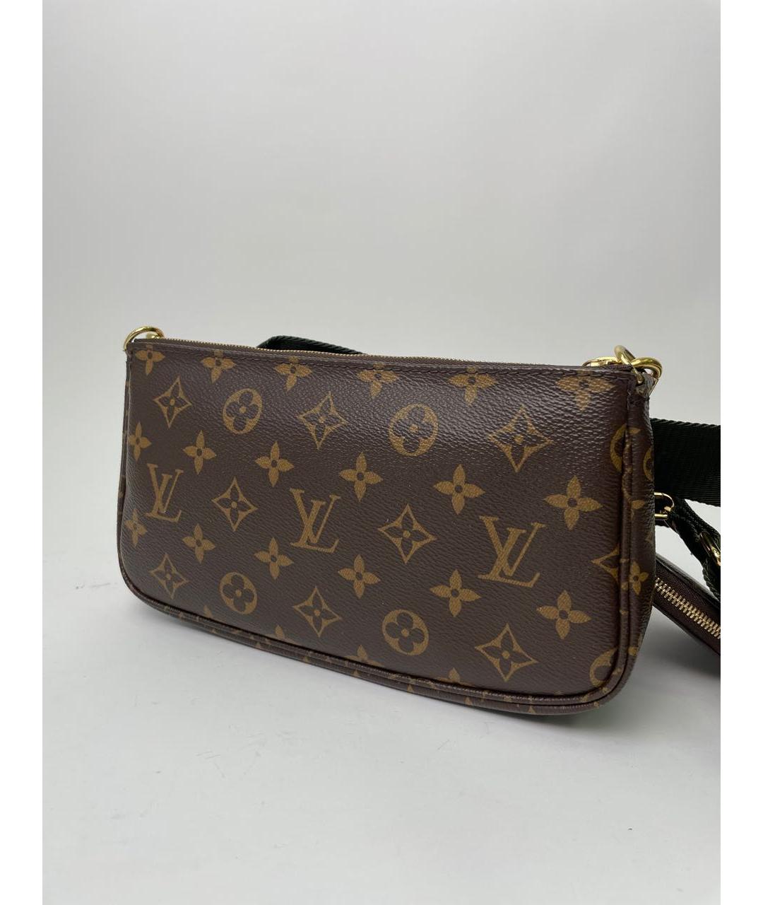 LOUIS VUITTON Коричневая кожаная сумка через плечо, фото 4