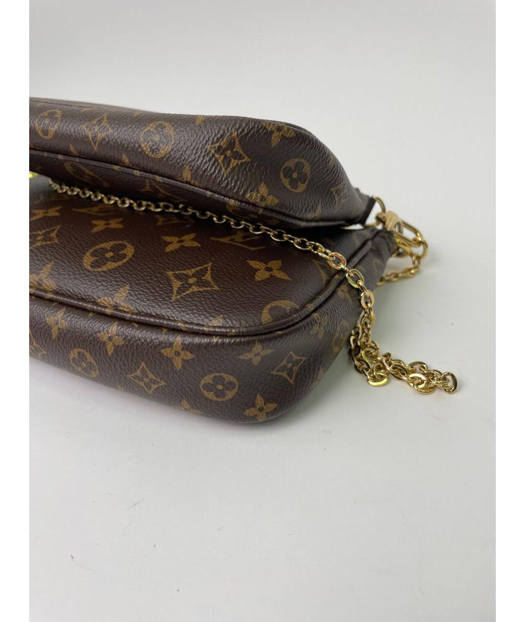 LOUIS VUITTON Коричневая кожаная сумка через плечо, фото 3