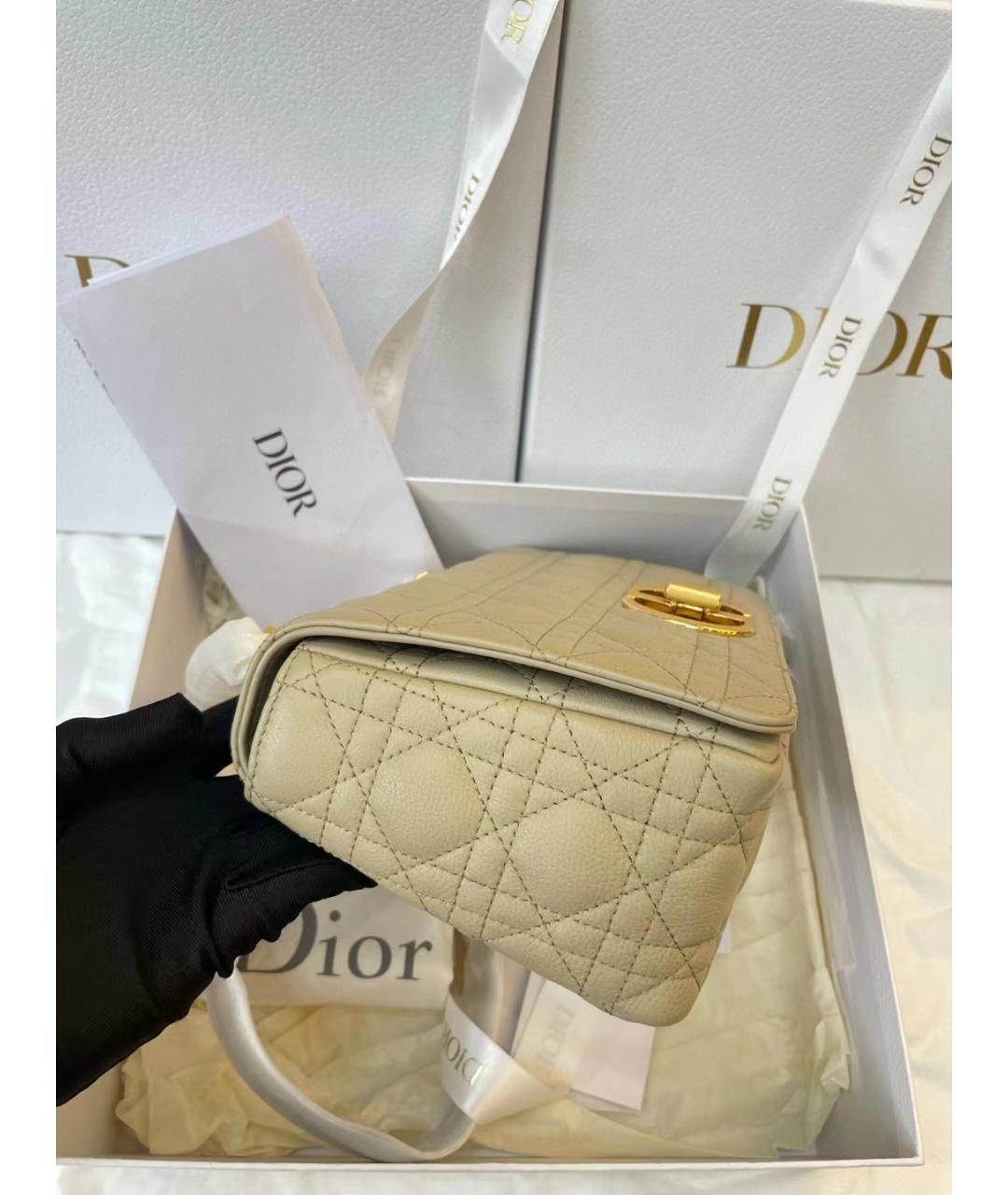 CHRISTIAN DIOR Желтая кожаная сумка через плечо, фото 6