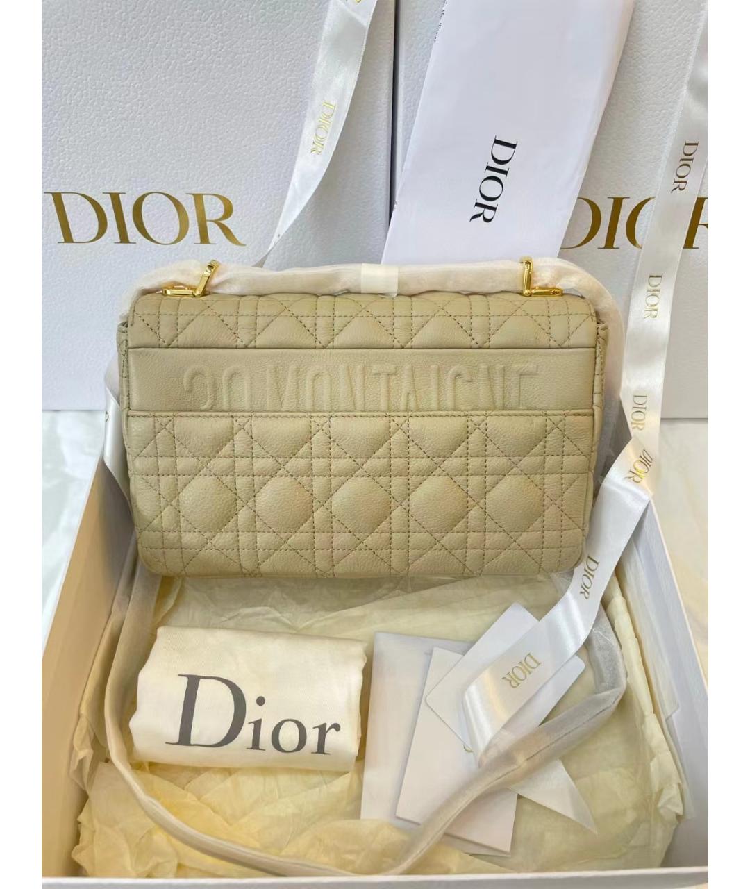 CHRISTIAN DIOR Желтая кожаная сумка через плечо, фото 3