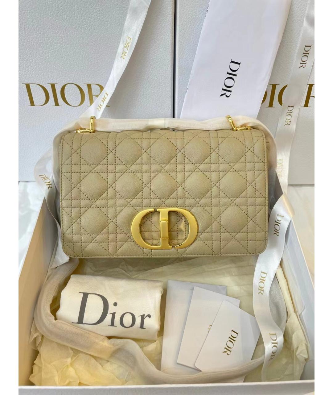 CHRISTIAN DIOR Желтая кожаная сумка через плечо, фото 2