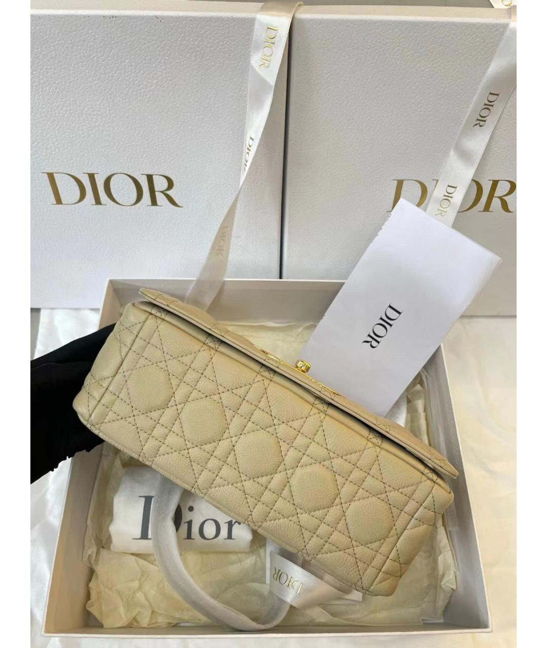 CHRISTIAN DIOR Желтая кожаная сумка через плечо, фото 4
