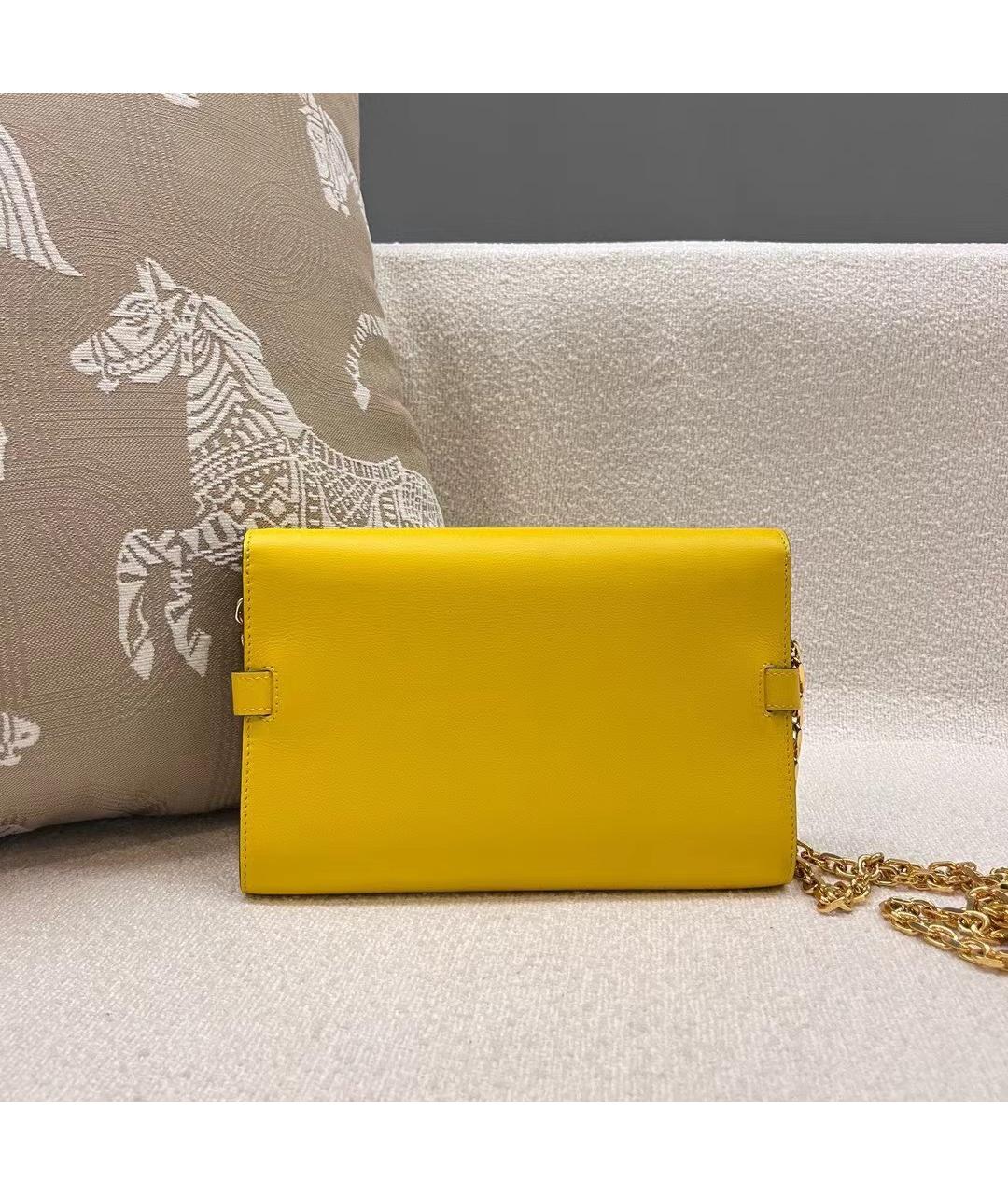 DELVAUX Желтая кожаная сумка через плечо, фото 5