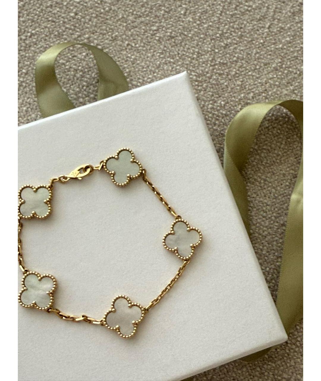 VAN CLEEF & ARPELS Белый браслет из желтого золота, фото 4