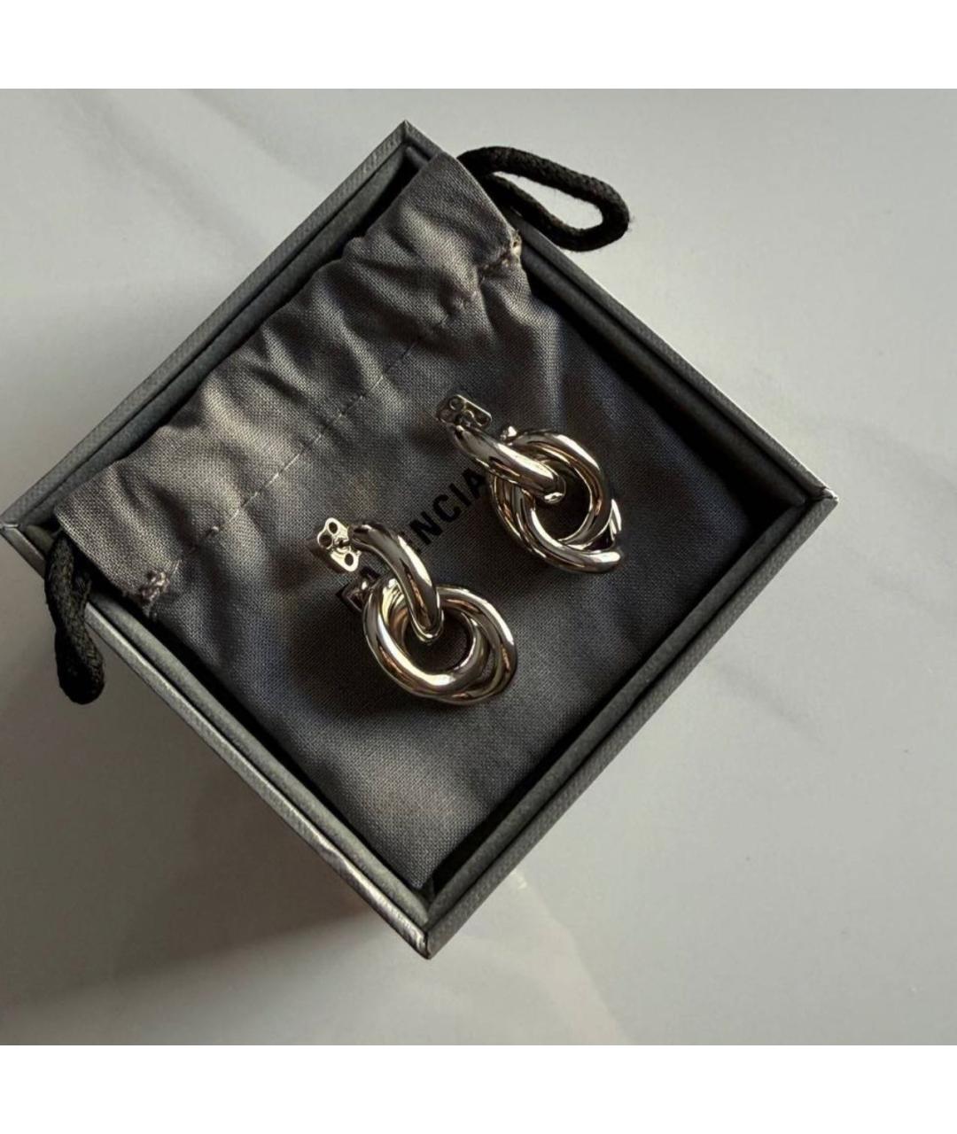 BALENCIAGA Серебряные металлические серьги, фото 2