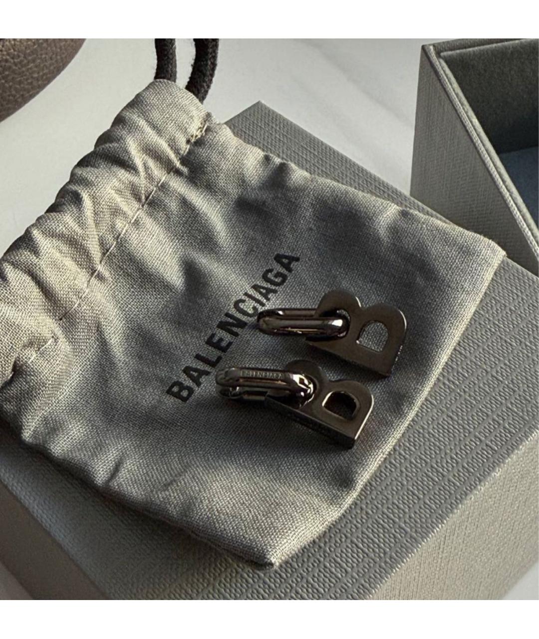 BALENCIAGA Серебряные металлические серьги, фото 5