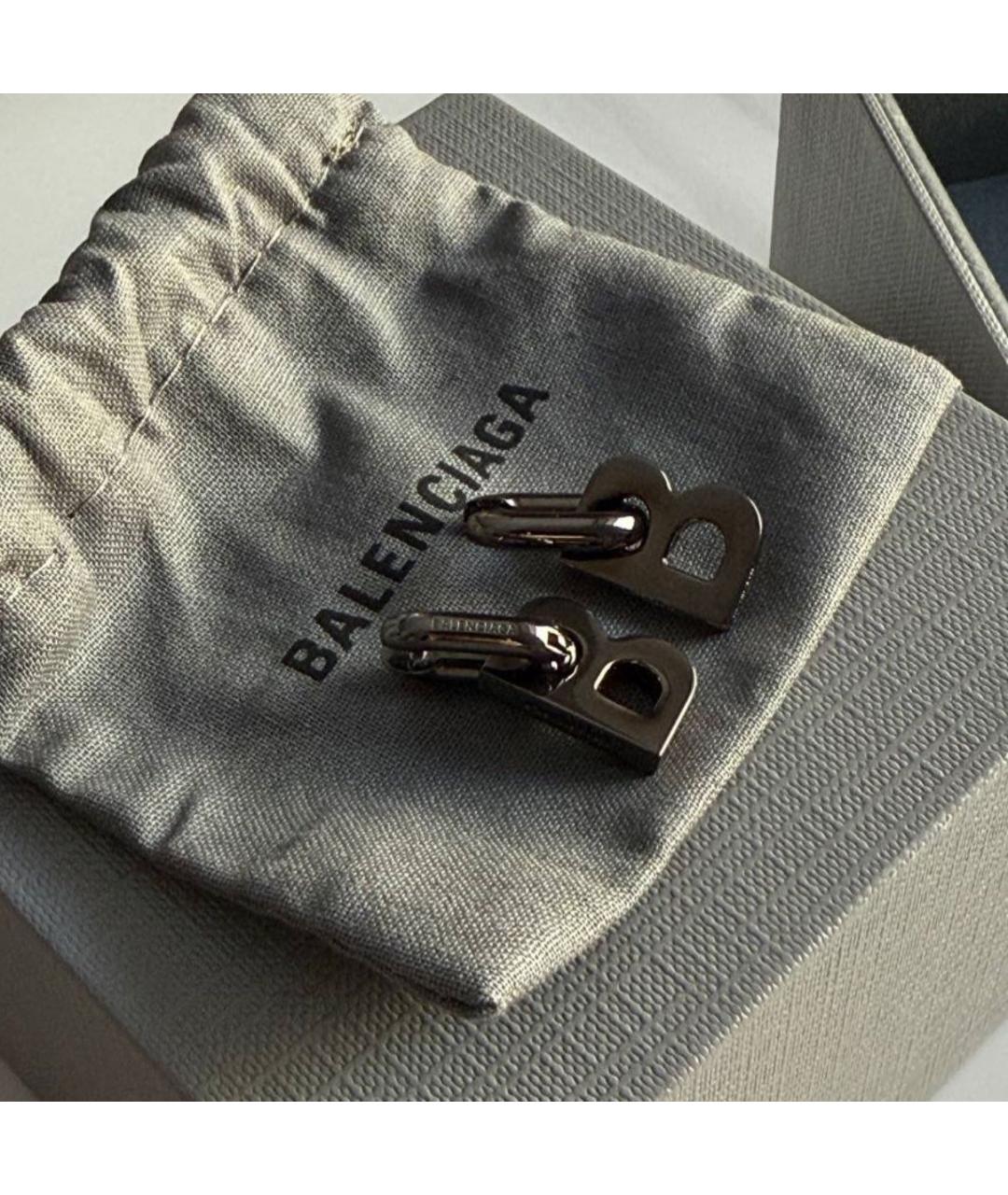 BALENCIAGA Серебряные металлические серьги, фото 2
