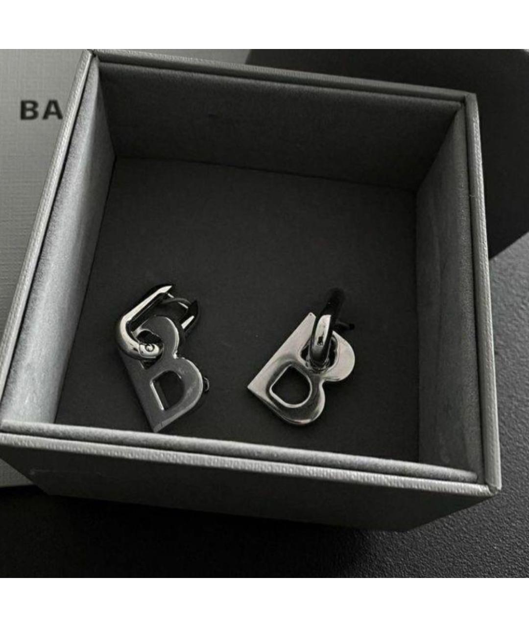 BALENCIAGA Серебряные металлические серьги, фото 4