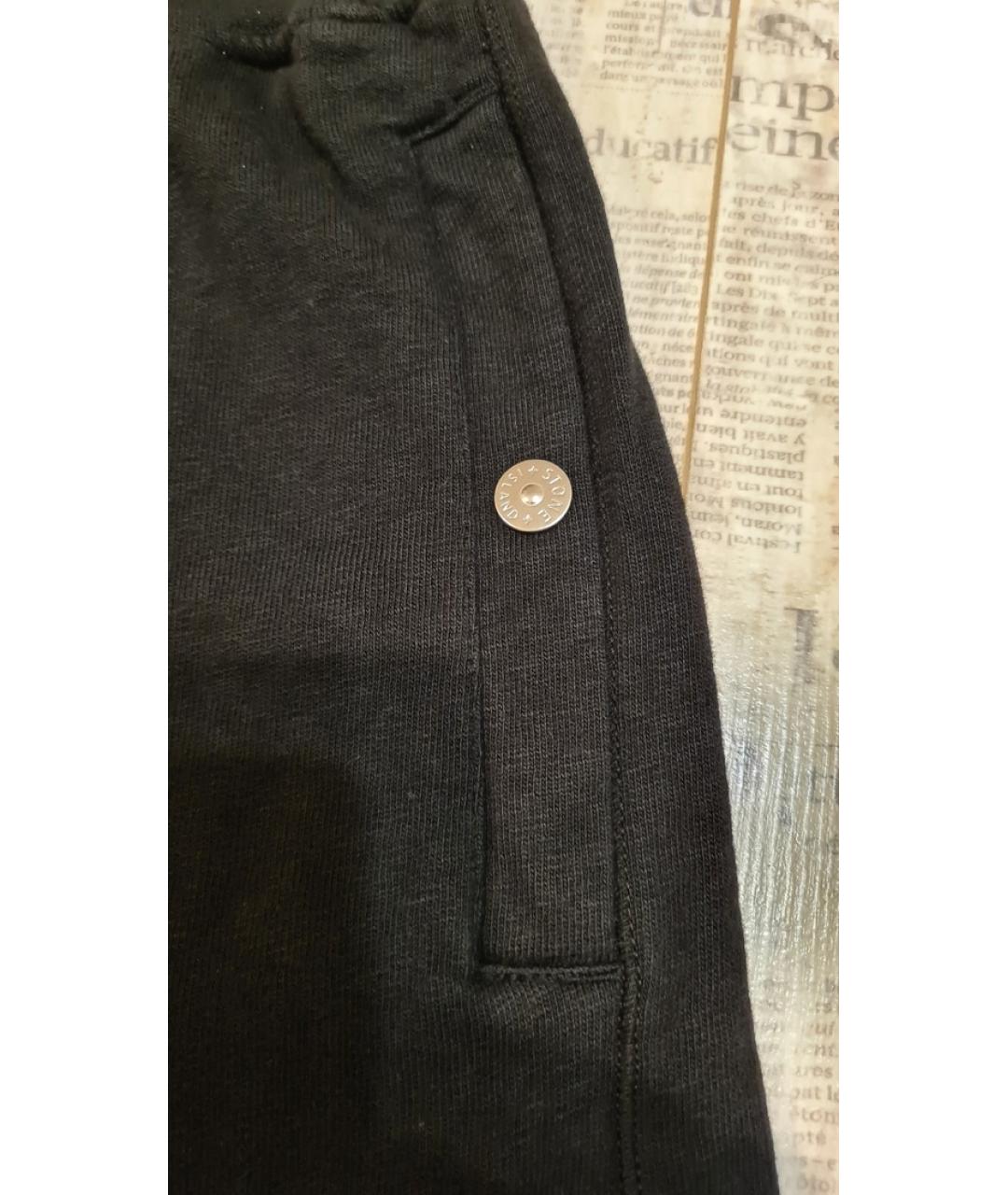 STONE ISLAND Черные хлопковые повседневные брюки, фото 5