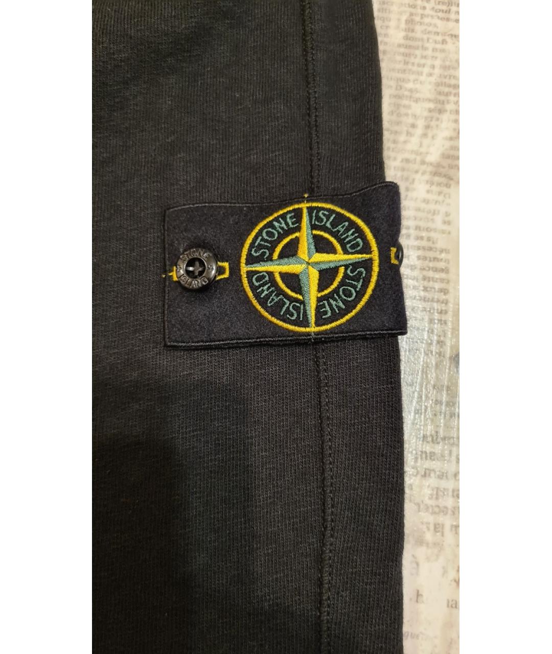 STONE ISLAND Черные хлопковые повседневные брюки, фото 4
