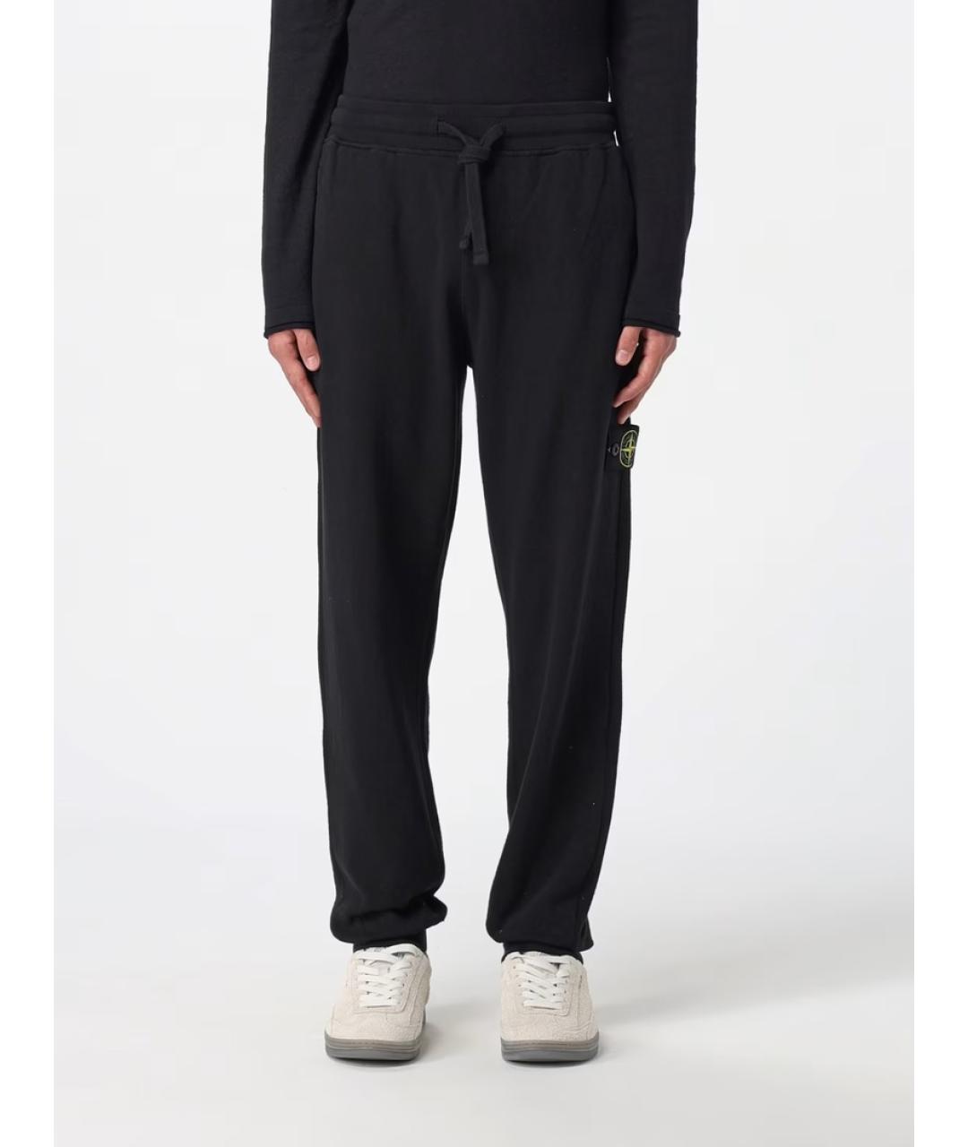 STONE ISLAND Черные хлопковые повседневные брюки, фото 2