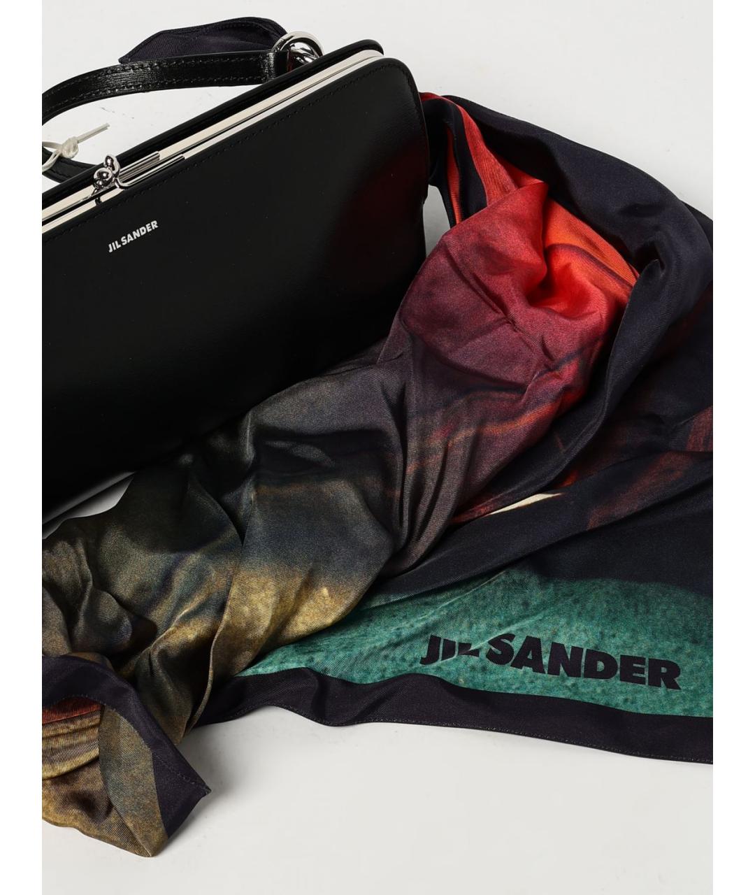 JIL SANDER Черная кожаная сумка через плечо, фото 4