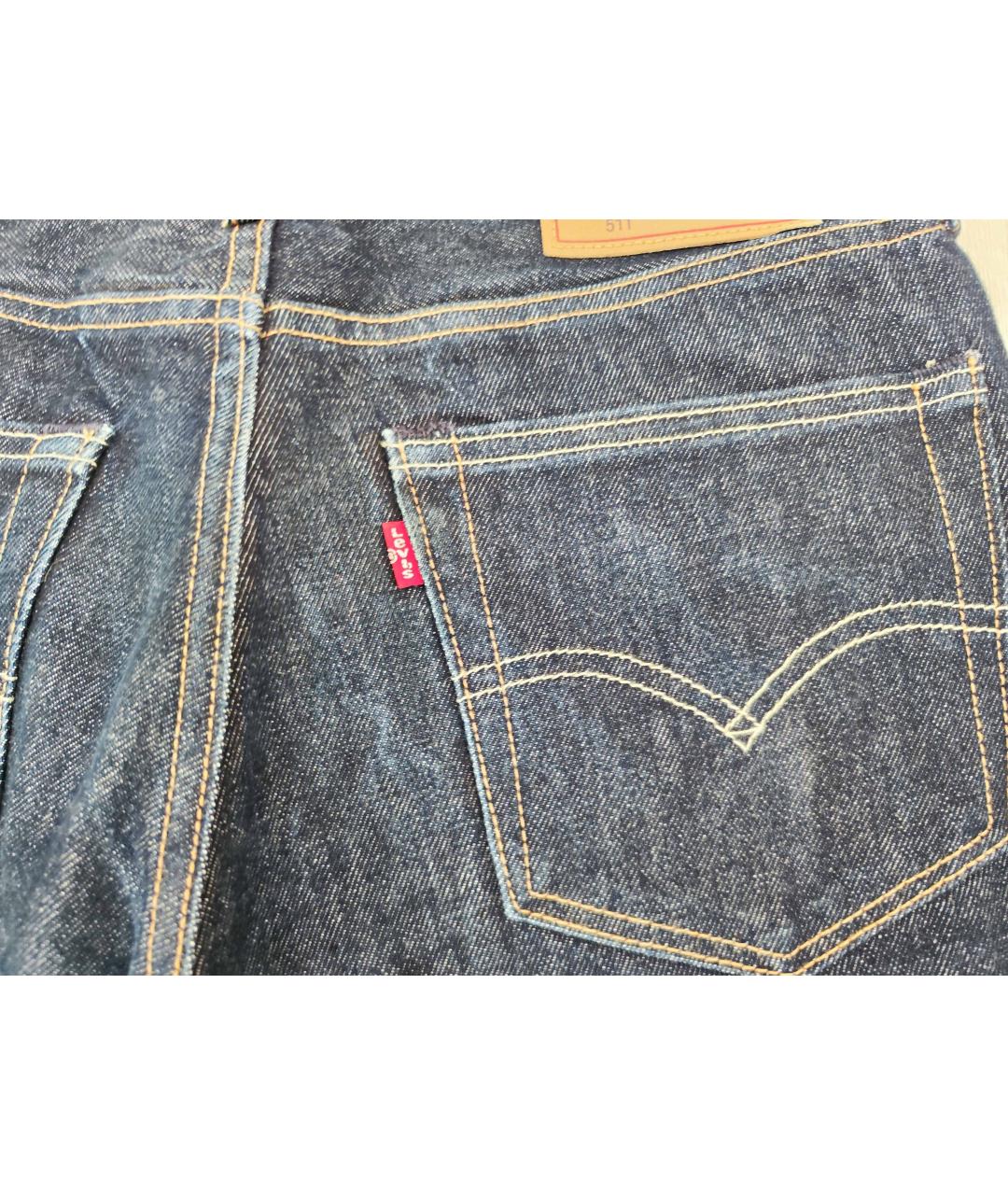 LEVI'S Темно-синие хлопковые джинсы скинни, фото 4
