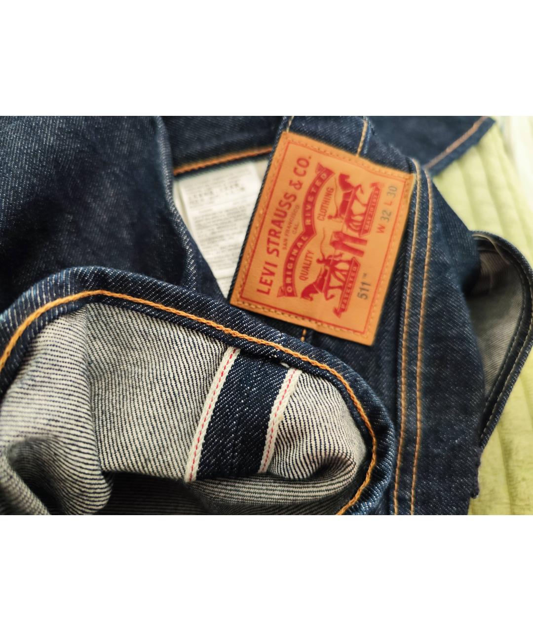 LEVI'S Темно-синие хлопковые джинсы скинни, фото 5
