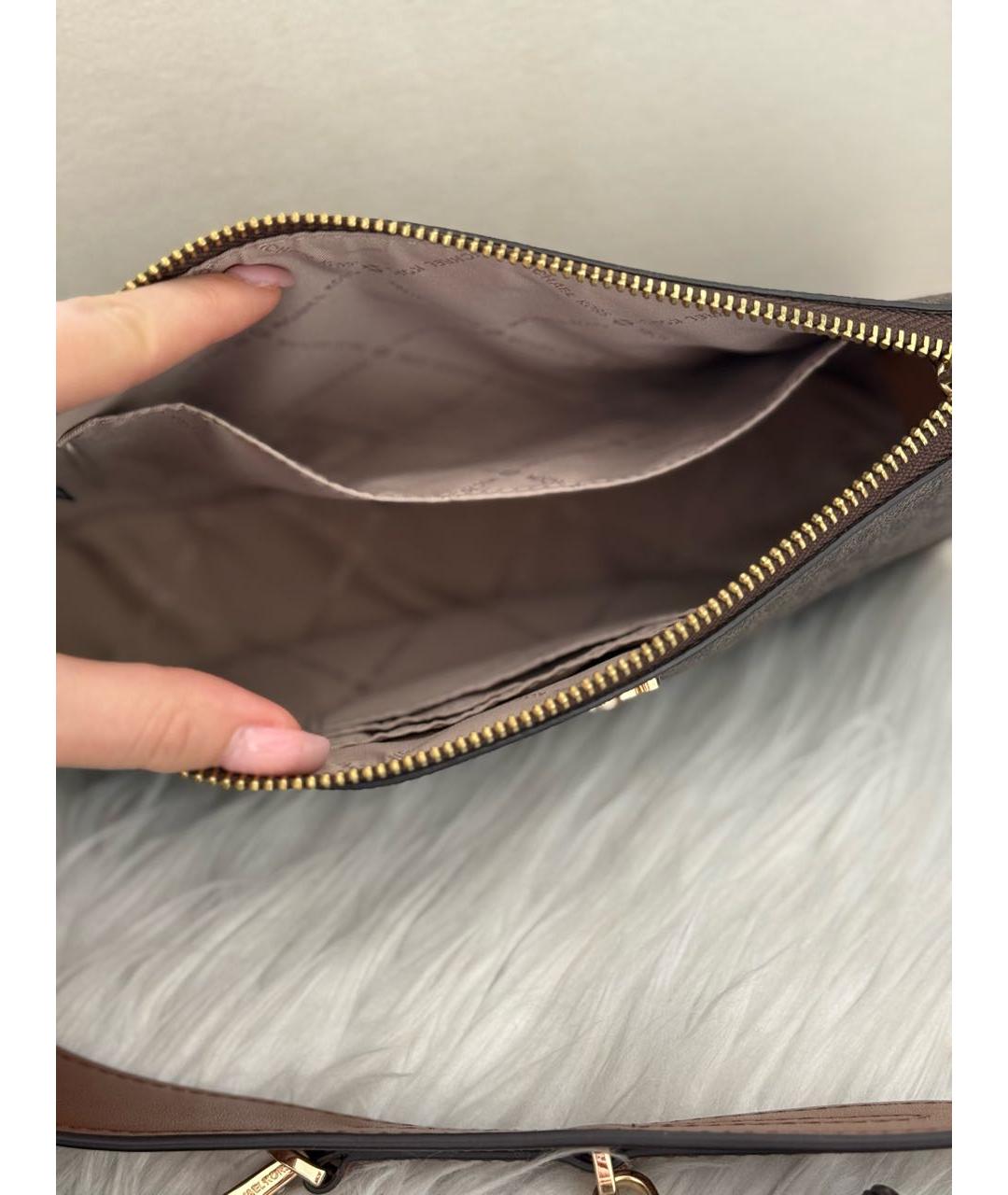 MICHAEL KORS Коричневая кожаная сумка через плечо, фото 4