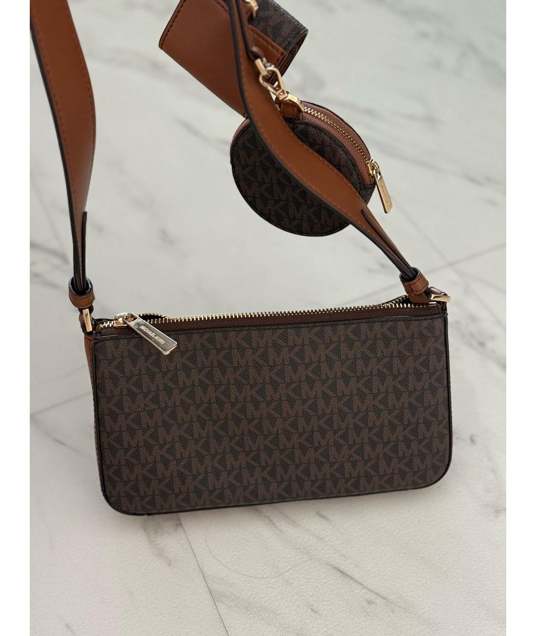 MICHAEL KORS Коричневая кожаная сумка через плечо, фото 3