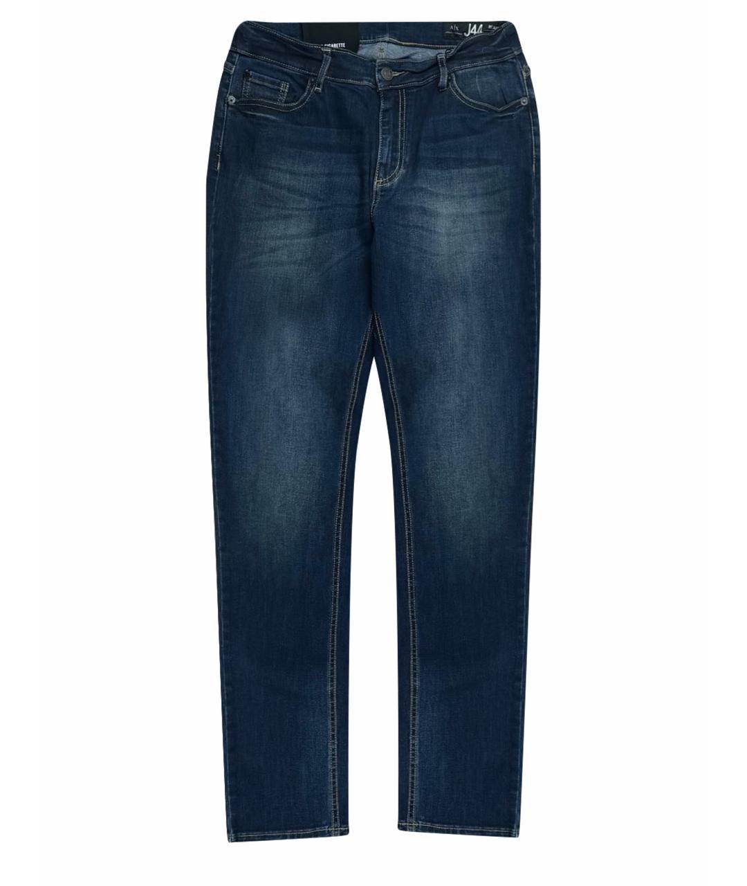 ARMANI EXCHANGE Темно-синие хлопко-полиэстеровые джинсы слим, фото 1