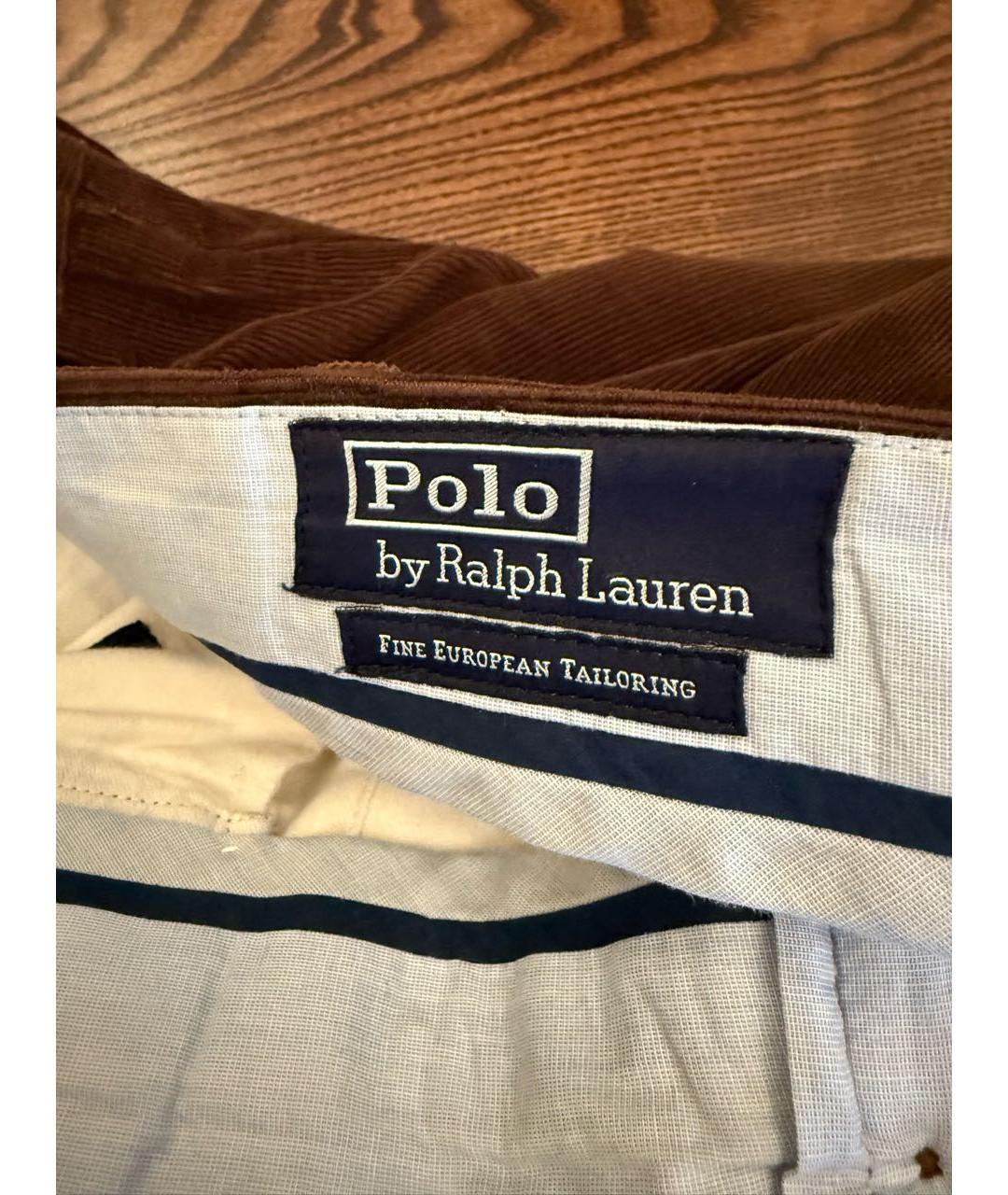 POLO RALPH LAUREN Коричневые хлопковые повседневные брюки, фото 4