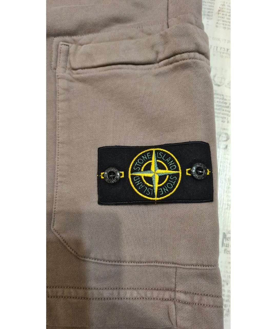 STONE ISLAND Бежевые хлопковые шорты, фото 4