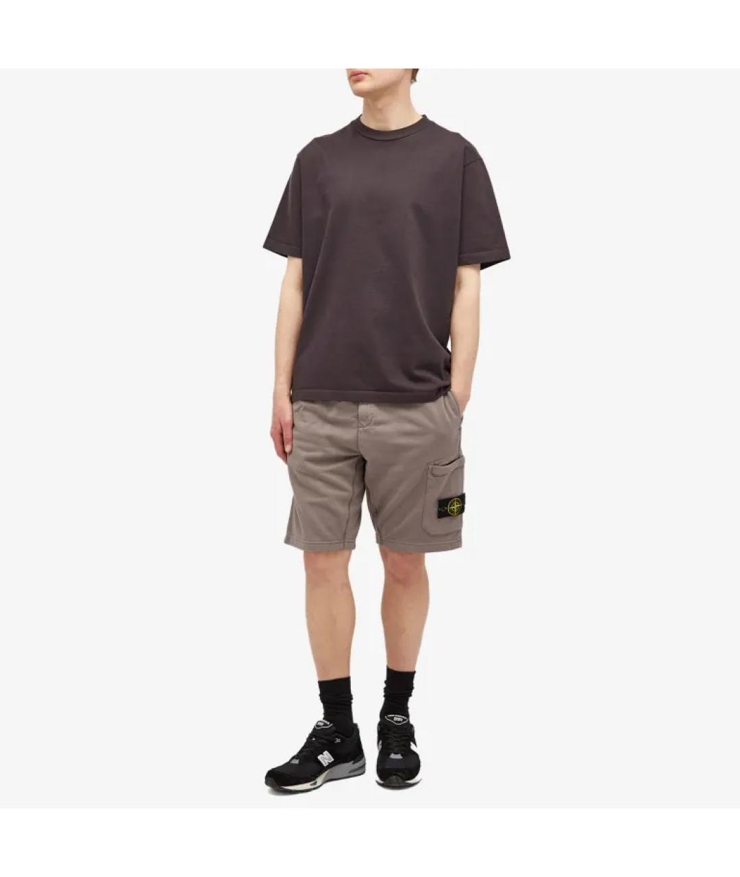 STONE ISLAND Бежевые хлопковые шорты, фото 2