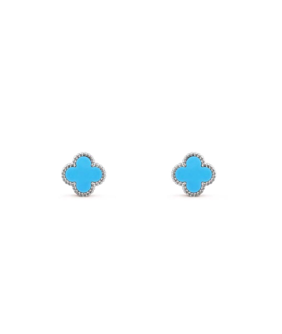 VAN CLEEF & ARPELS Голубые серьги из белого золота, фото 3