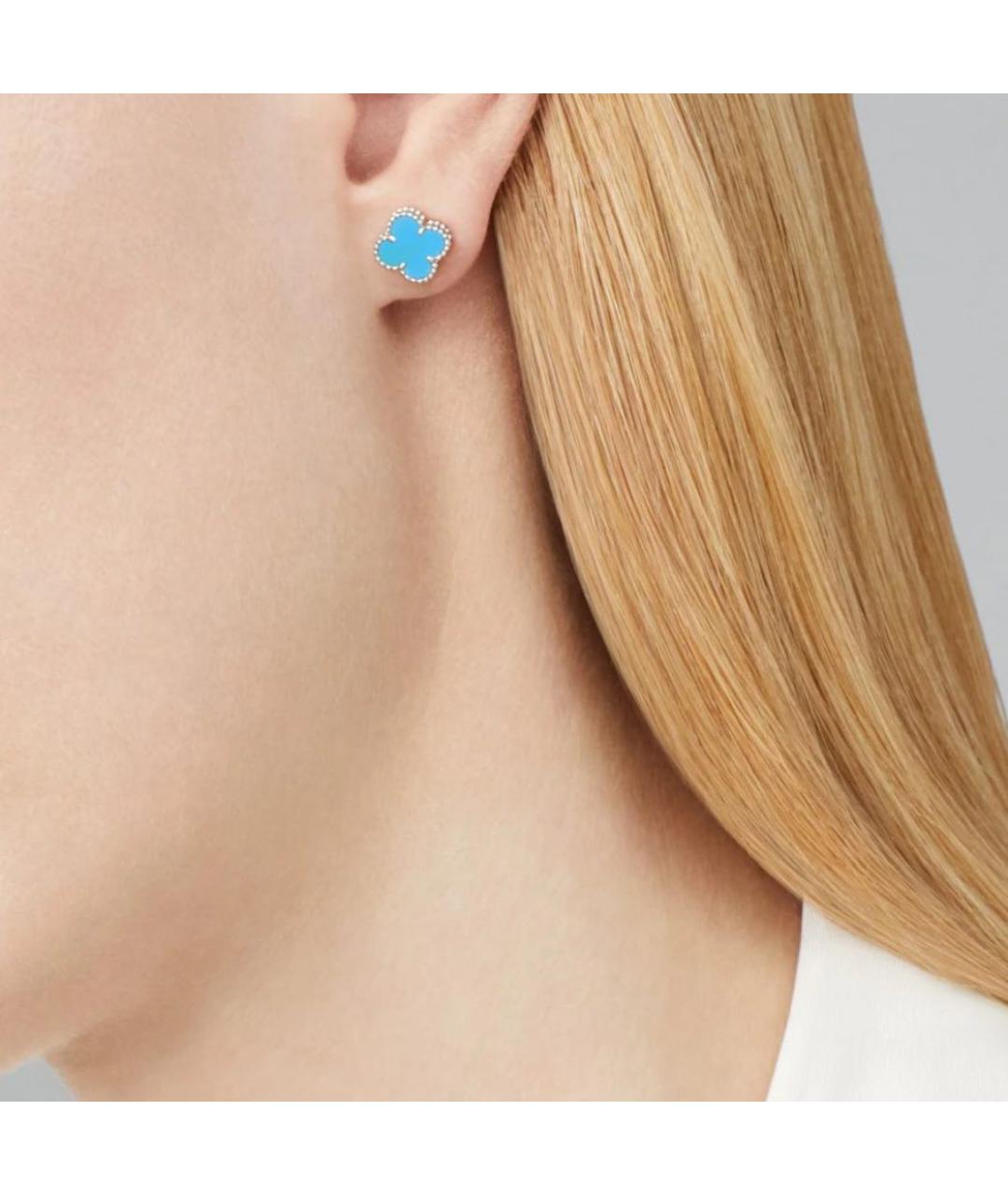 VAN CLEEF & ARPELS Голубые серьги из белого золота, фото 2