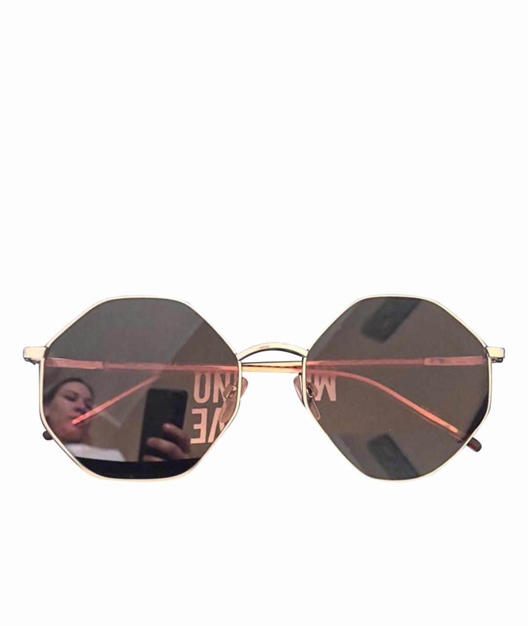 LOVE MOSCHINO Желтые металлические солнцезащитные очки, фото 1