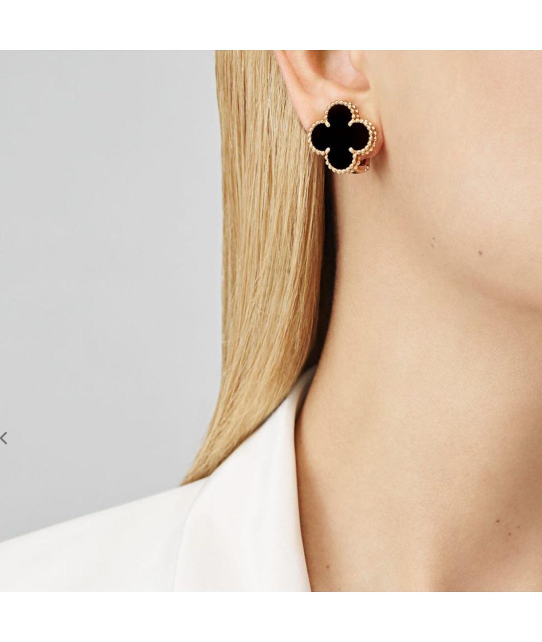 VAN CLEEF & ARPELS Черные серьги из желтого золота, фото 2