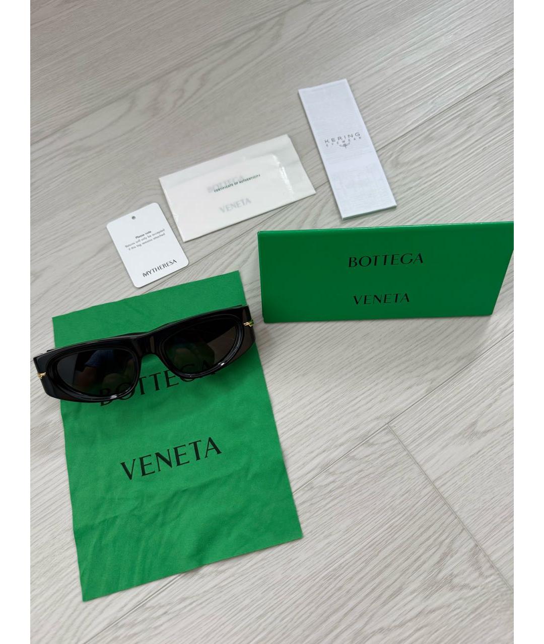BOTTEGA VENETA Черные металлические солнцезащитные очки, фото 4