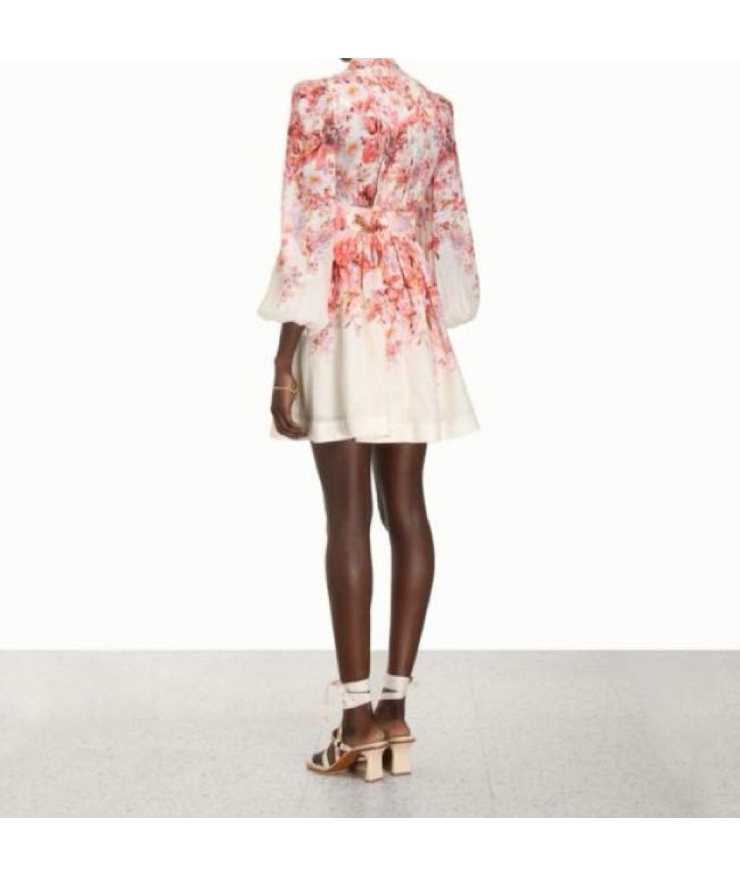 ZIMMERMANN Бежевое льняное повседневное платье, фото 4