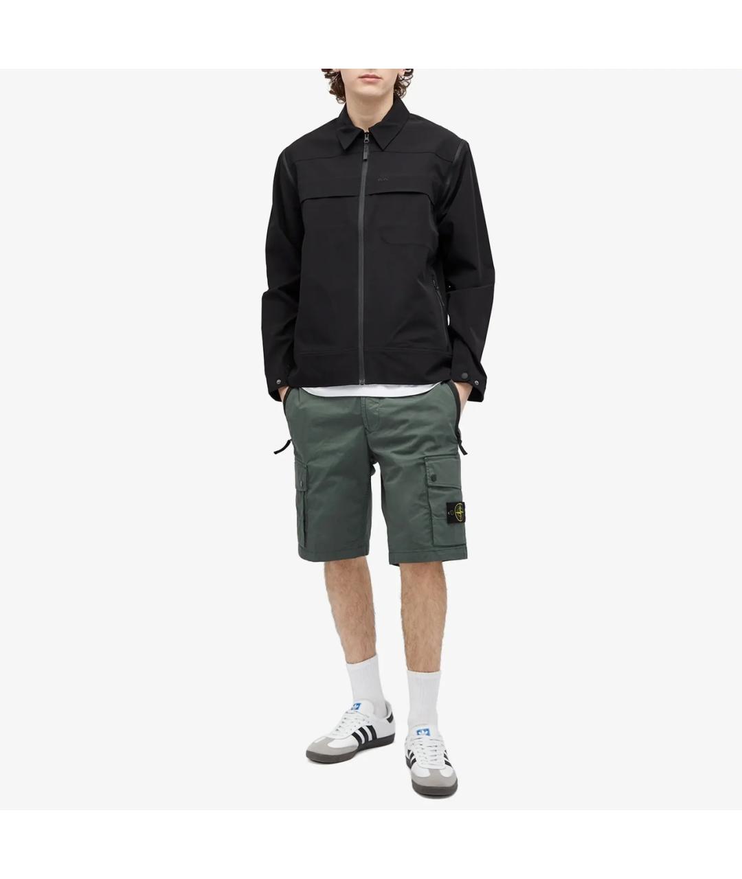 STONE ISLAND Хаки хлопковые шорты, фото 2