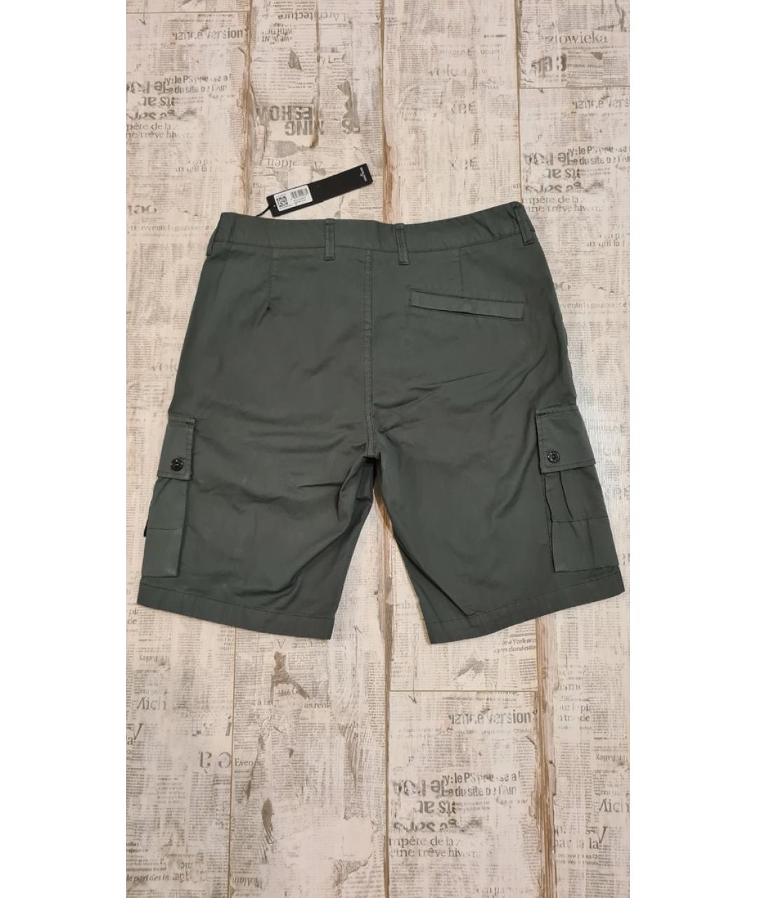 STONE ISLAND Хаки хлопковые шорты, фото 8