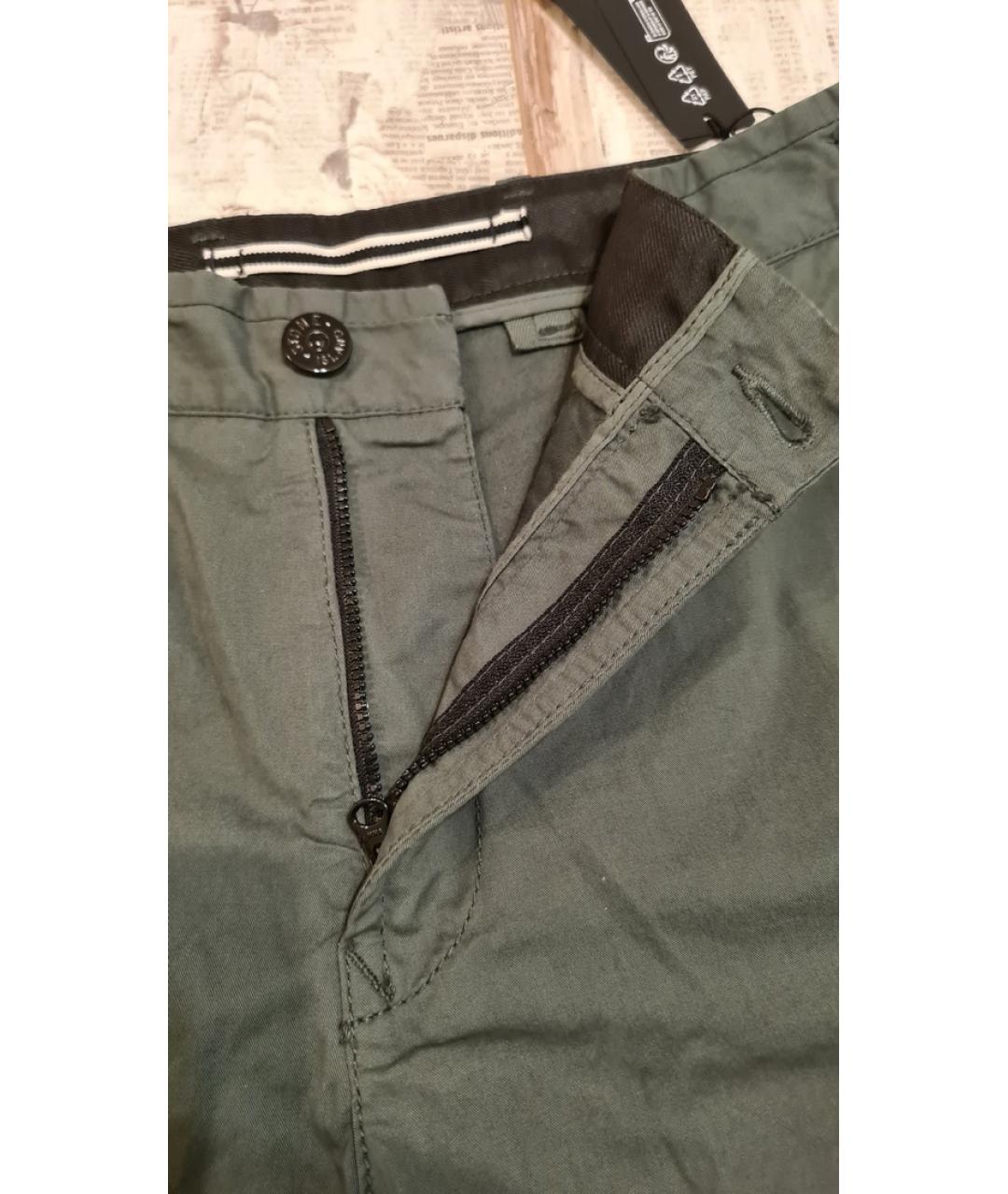 STONE ISLAND Хаки хлопковые шорты, фото 7